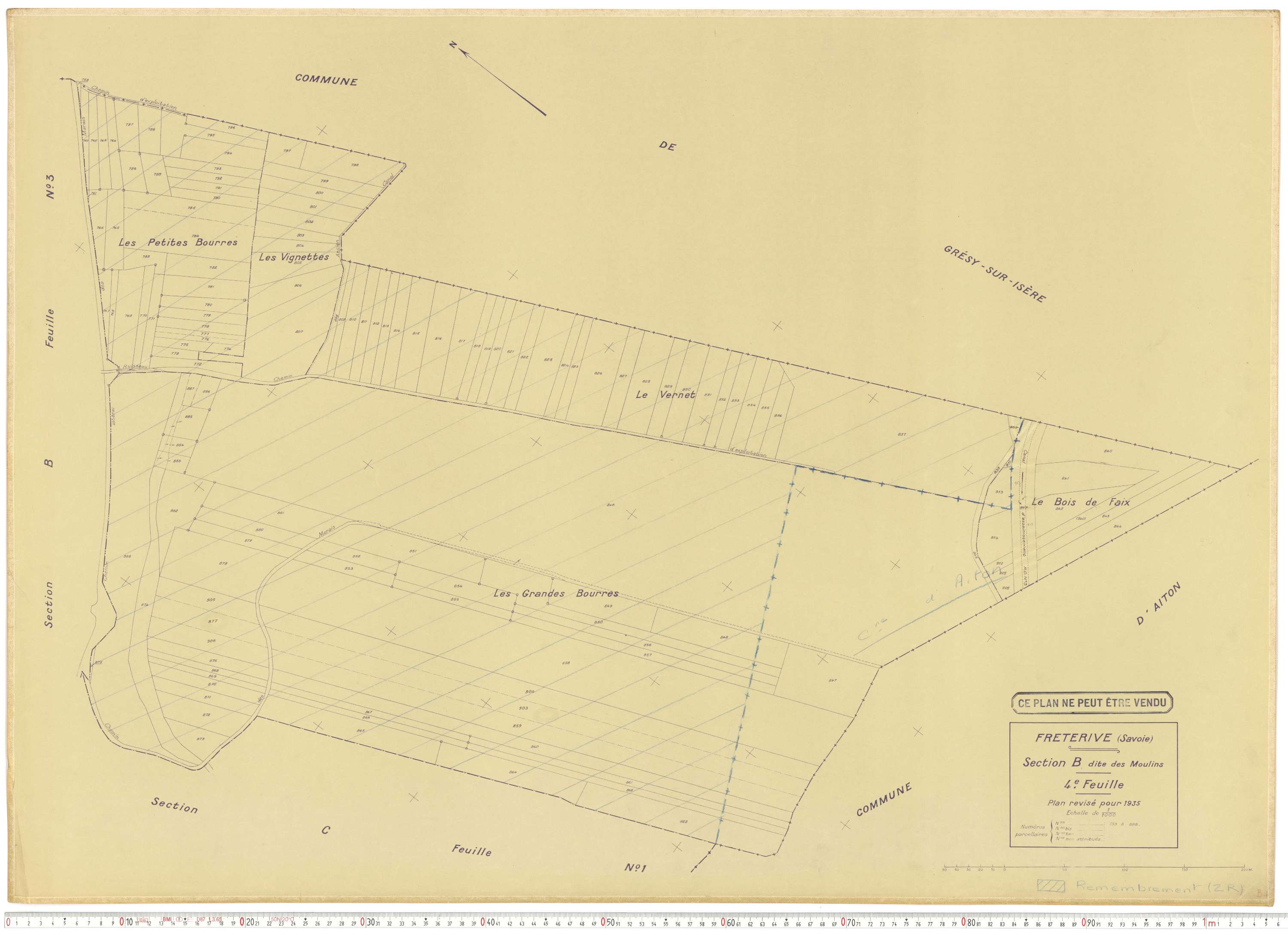 Fréterive - Cadastre rénové (1935).
