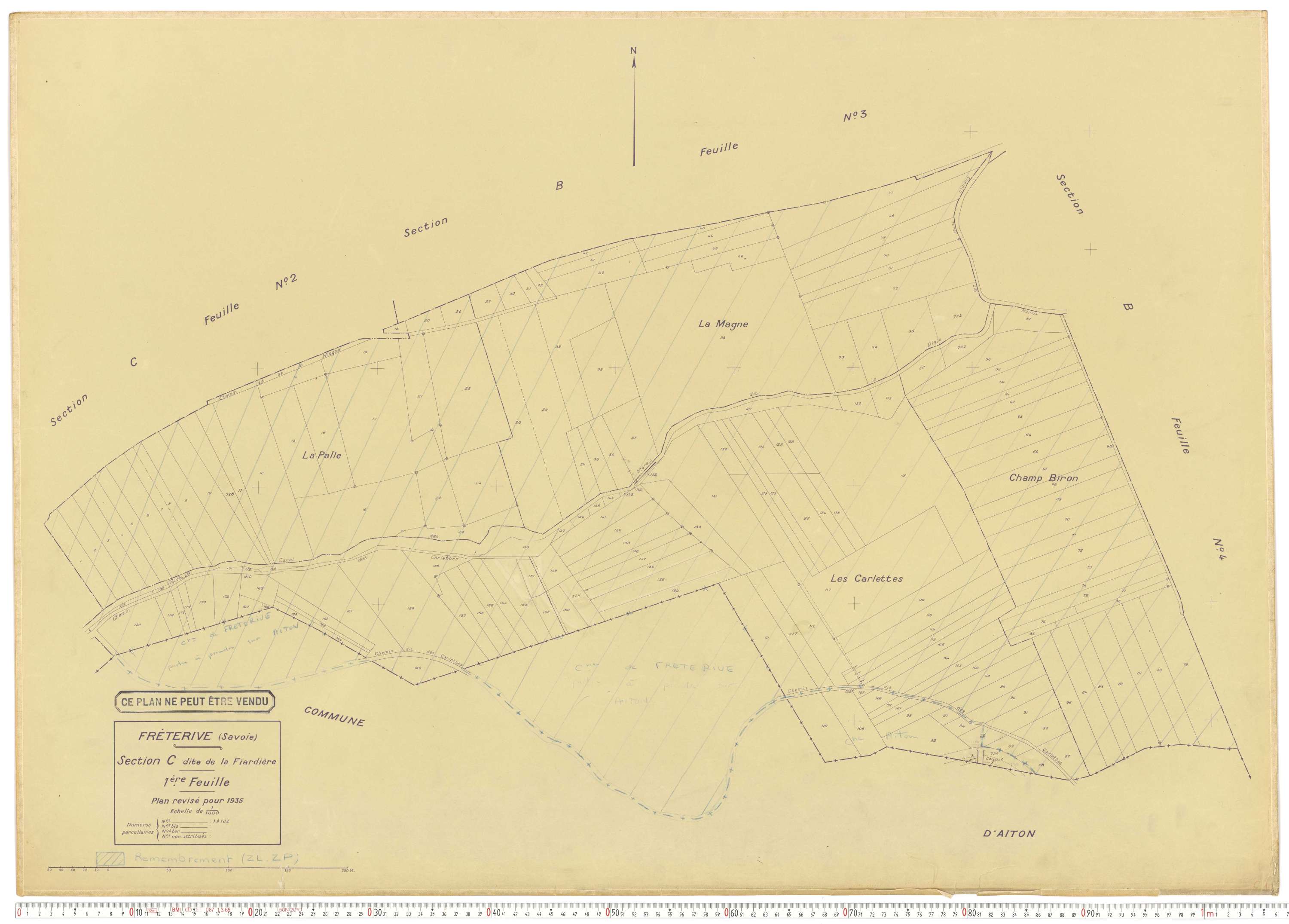 Fréterive - Cadastre rénové (1935).