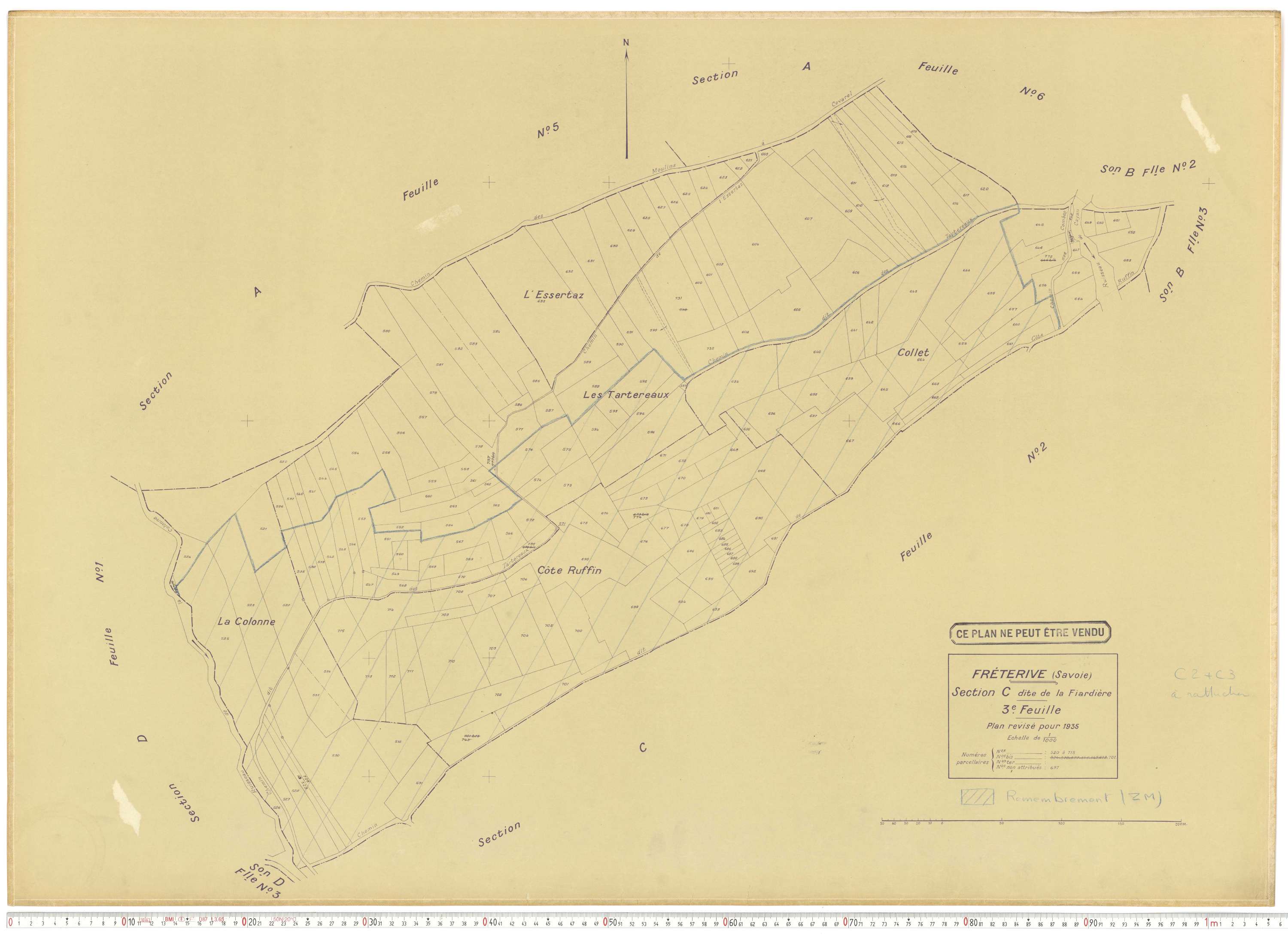 Fréterive - Cadastre rénové (1935).