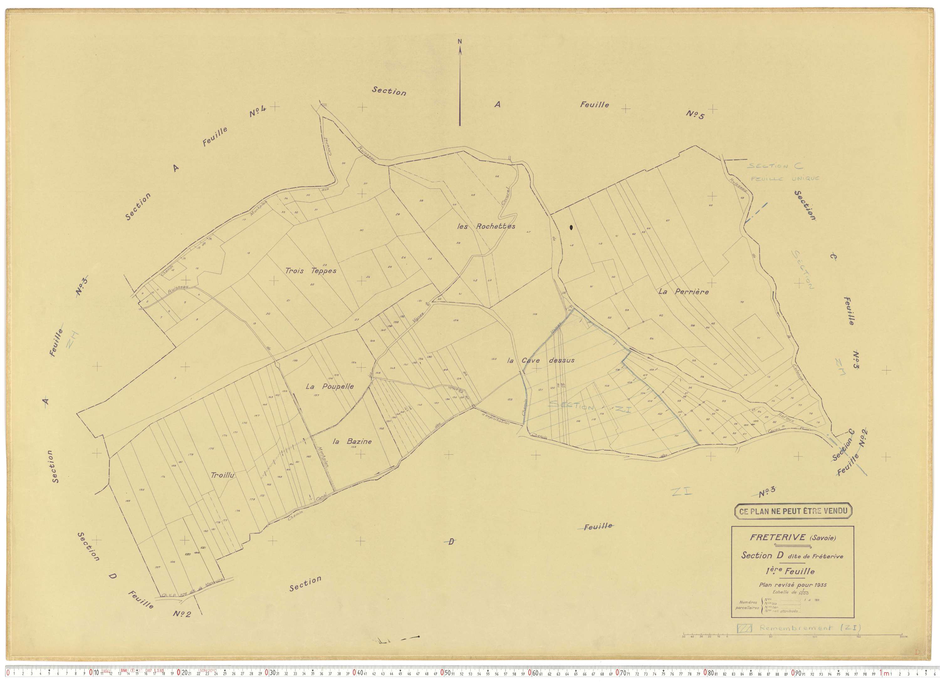 Fréterive - Cadastre rénové (1935).