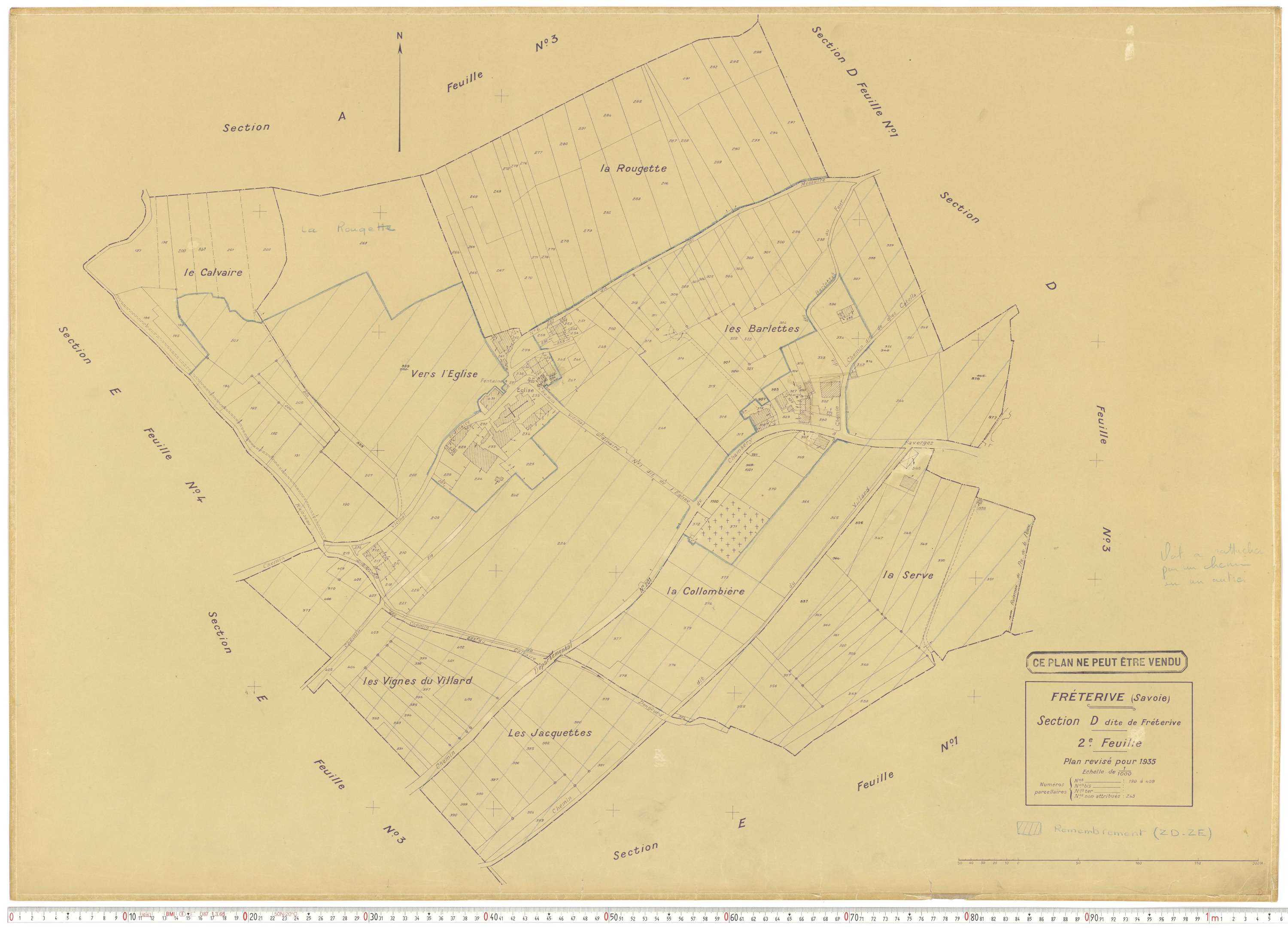 Fréterive - Cadastre rénové (1935).