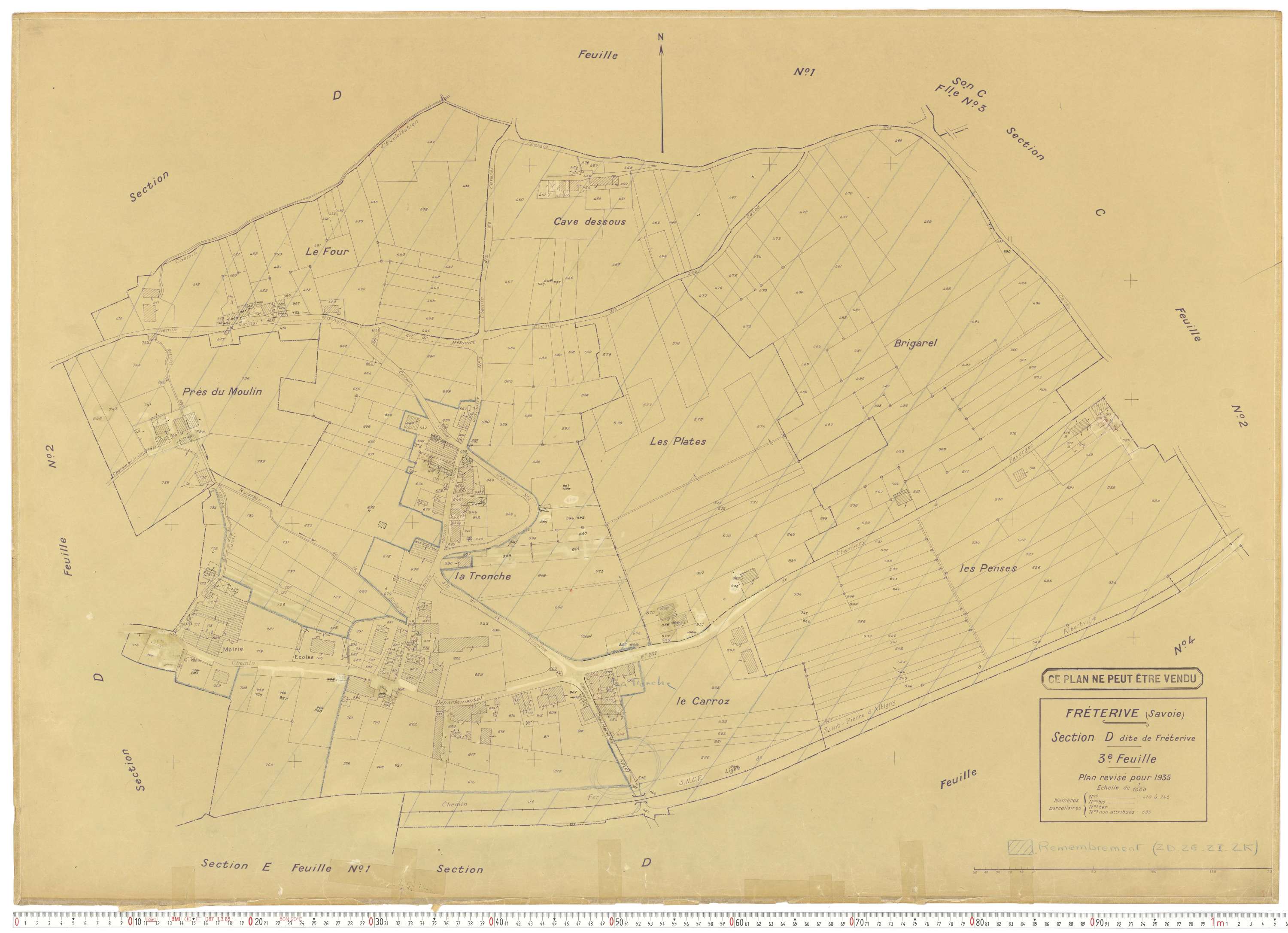 Fréterive - Cadastre rénové (1935).