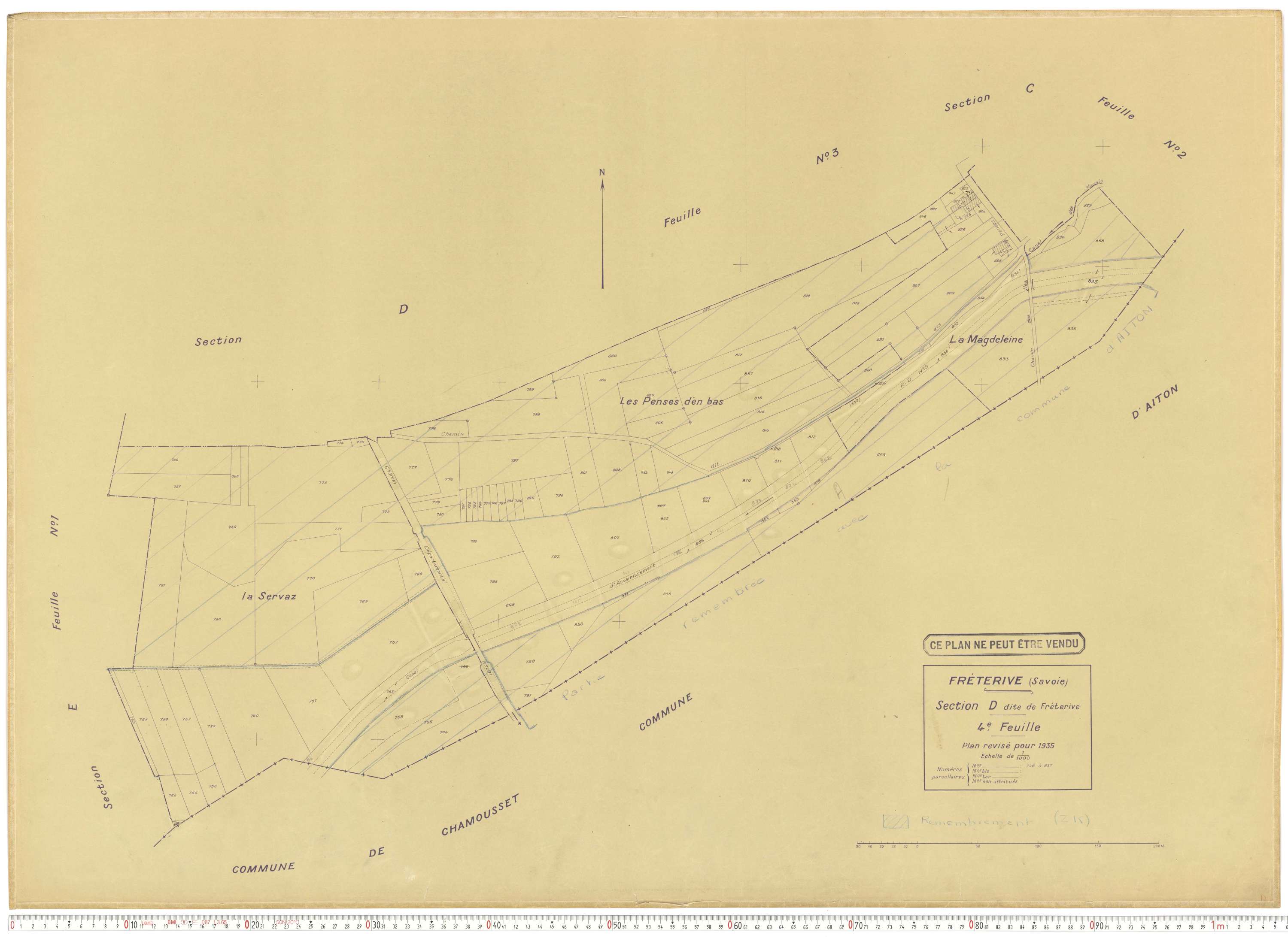 Fréterive - Cadastre rénové (1935).