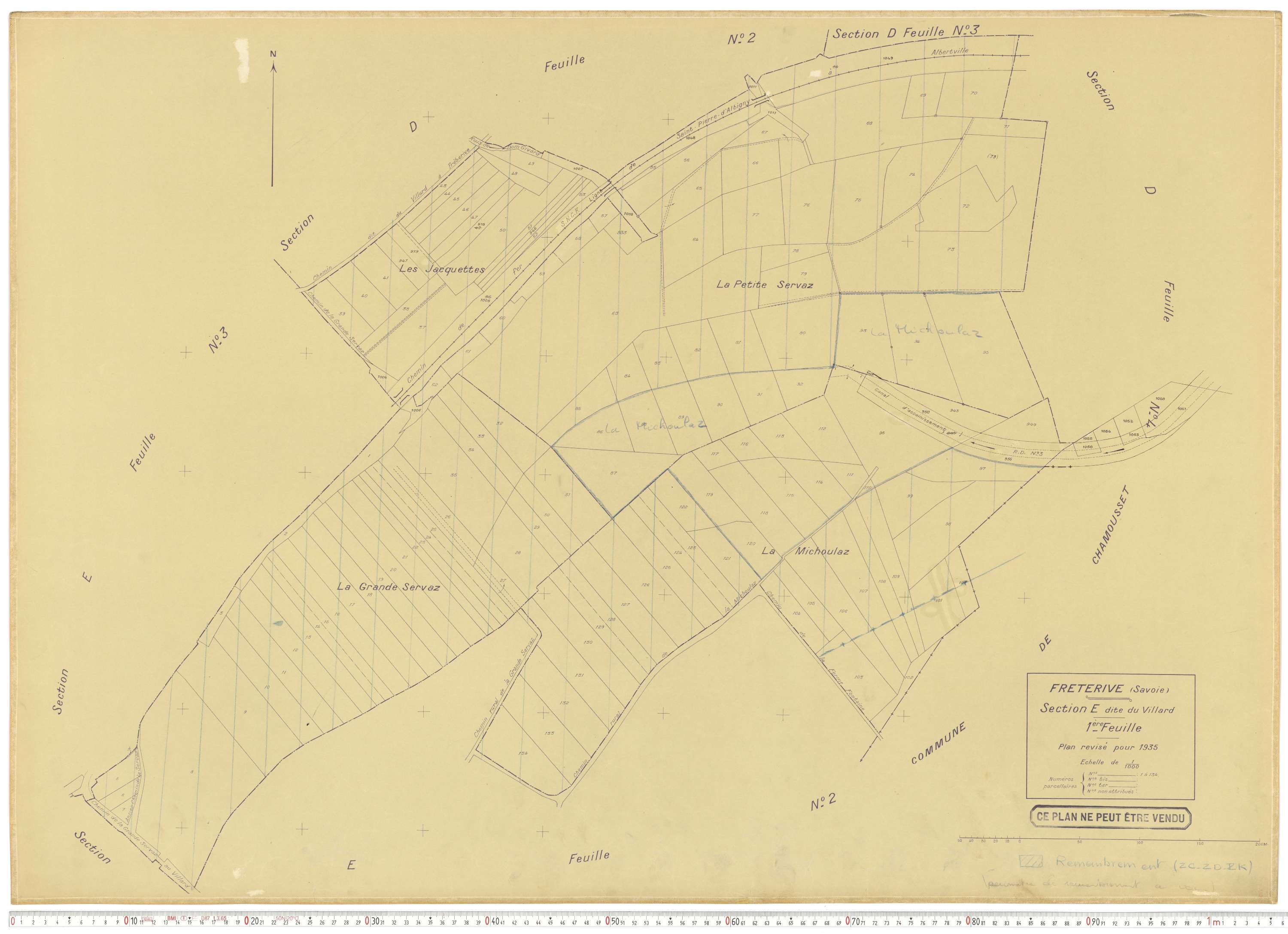 Fréterive - Cadastre rénové (1935).