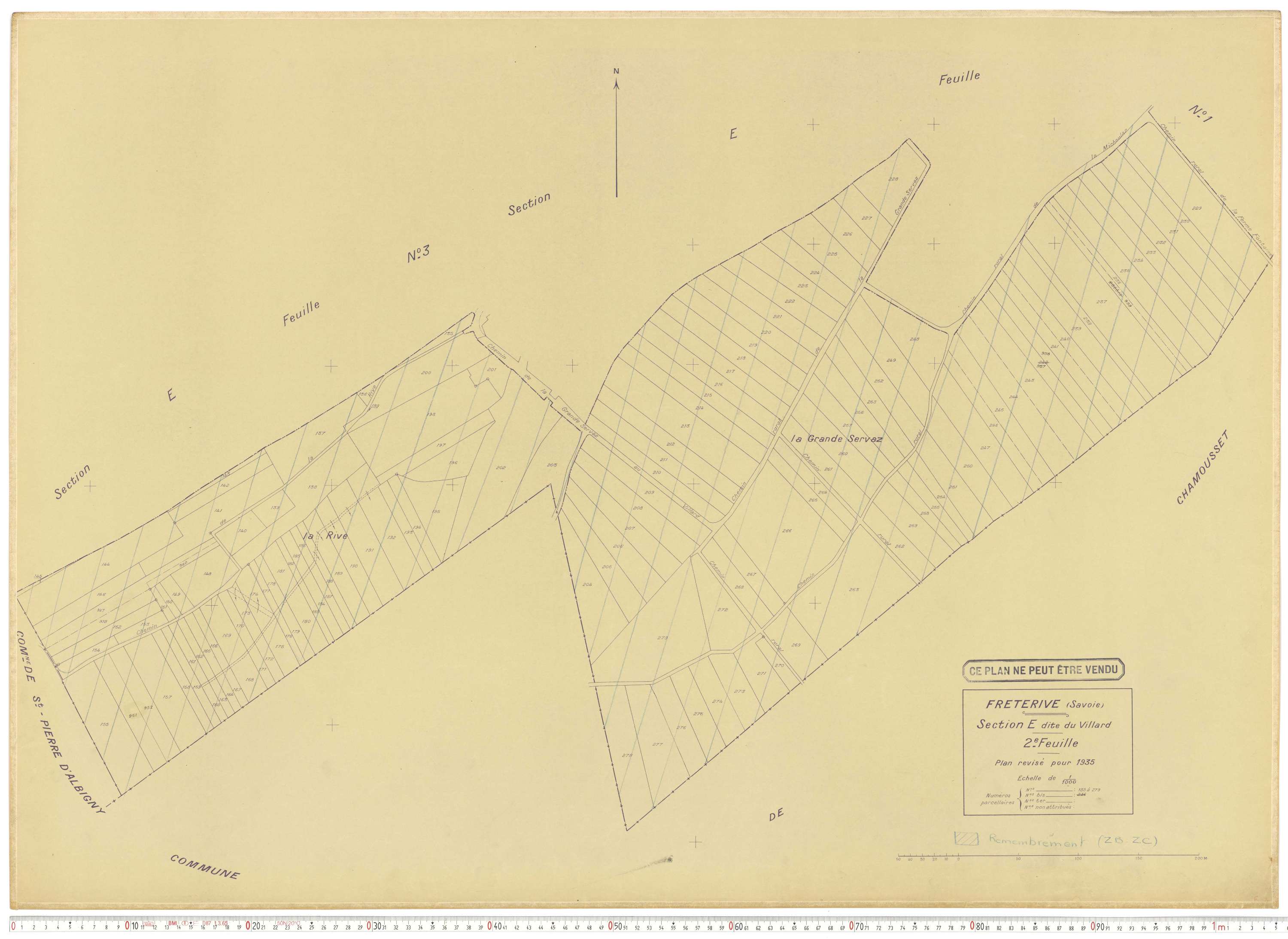 Fréterive - Cadastre rénové (1935).