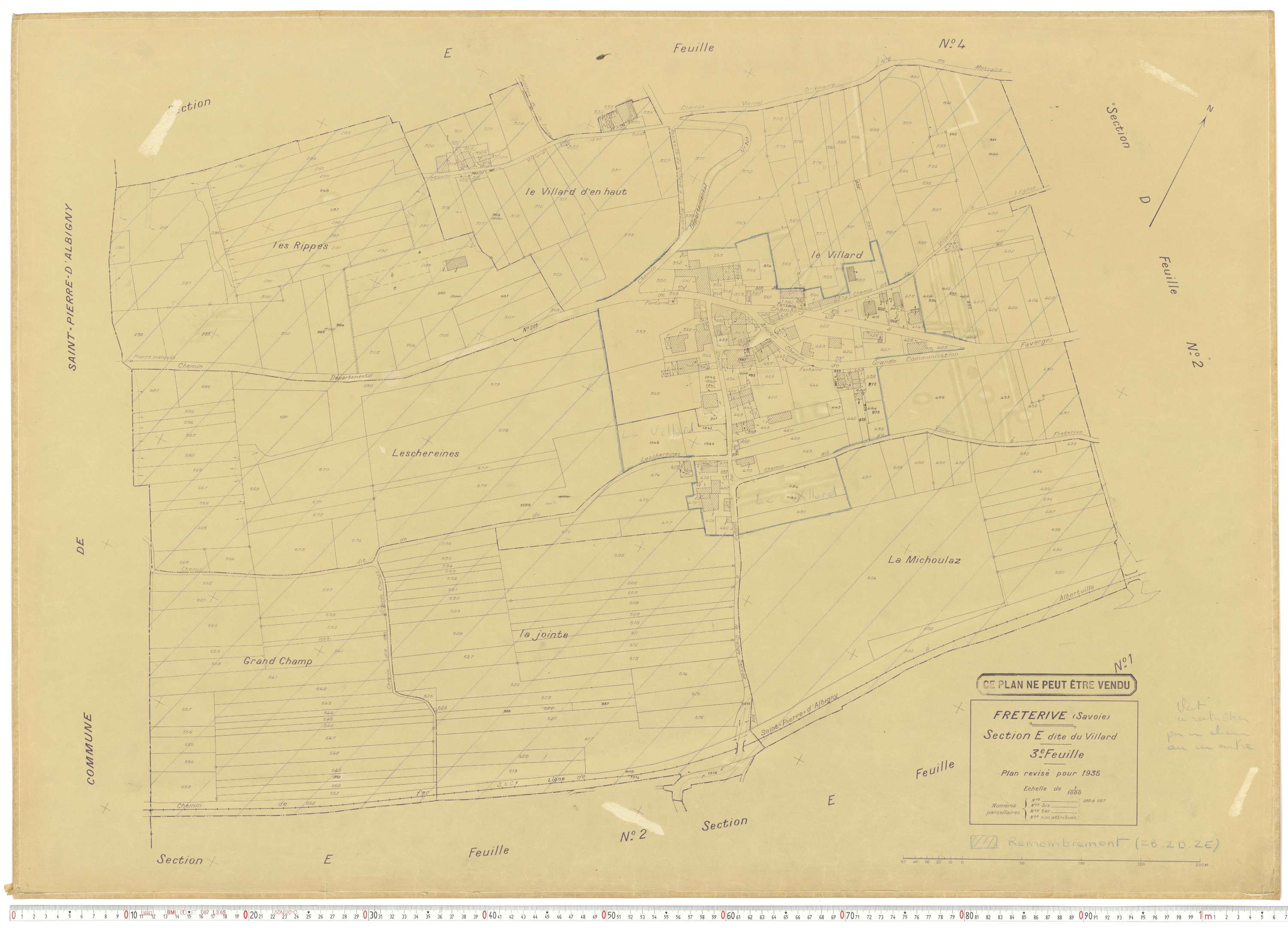 Fréterive - Cadastre rénové (1935).