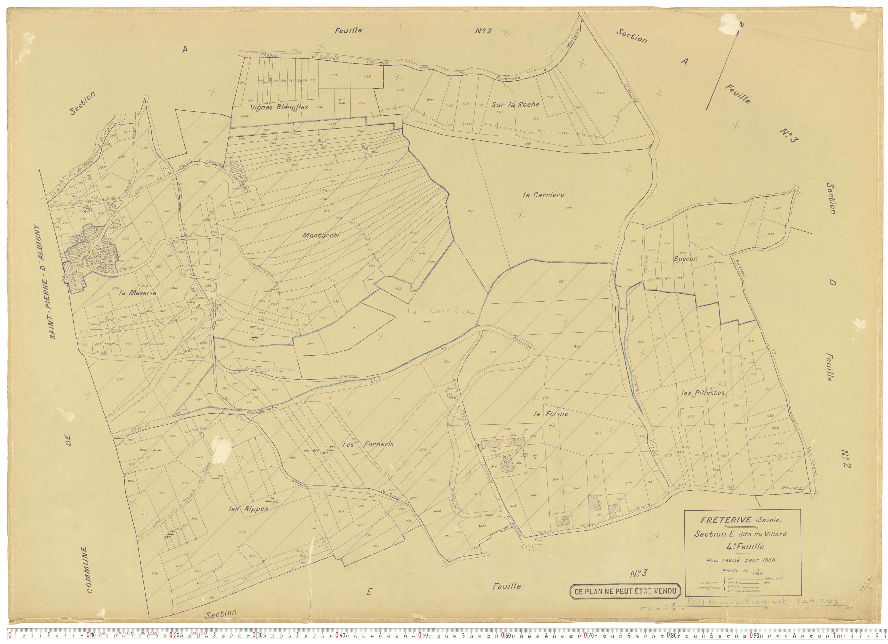 Fréterive - Cadastre rénové (1935).