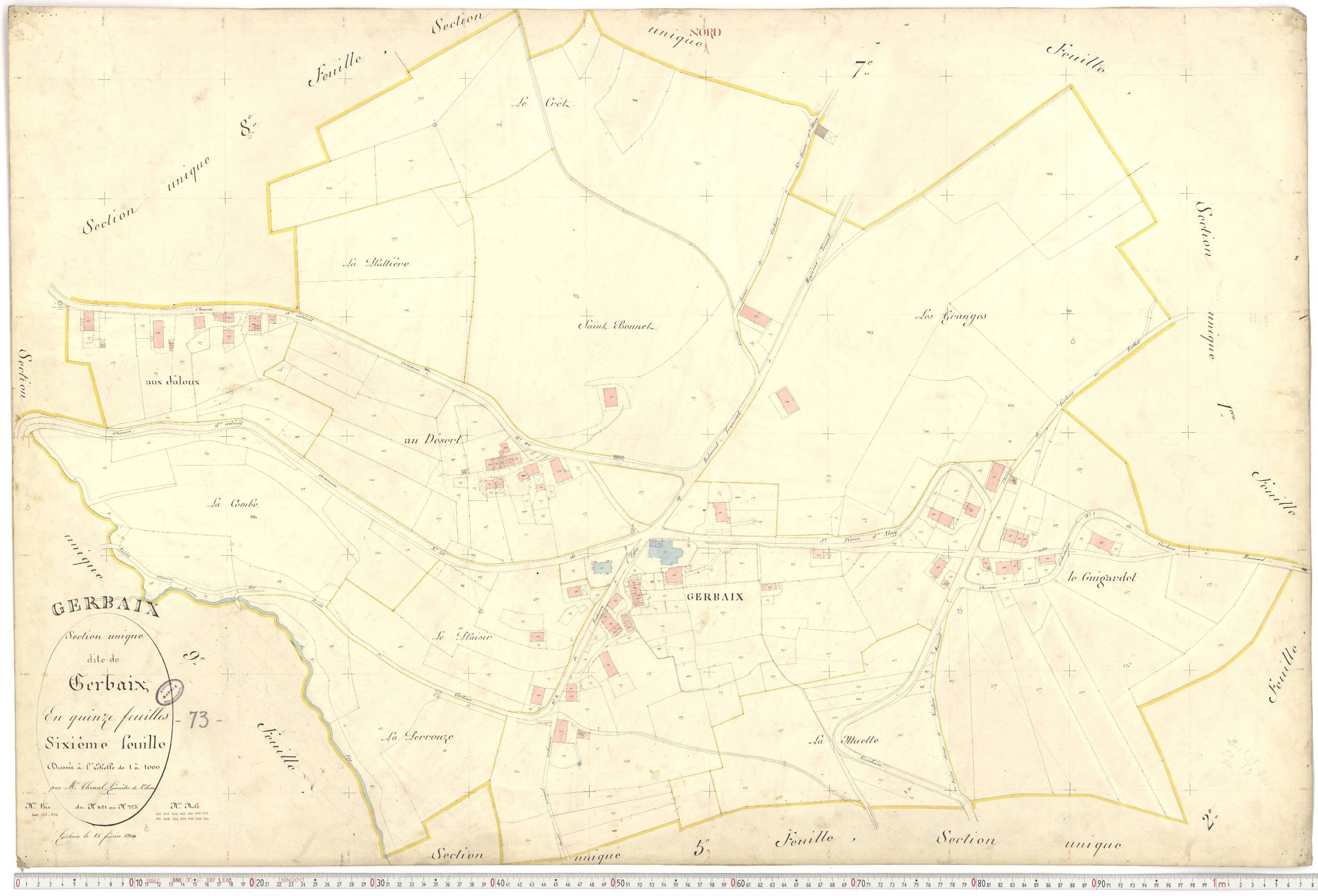 Gerbaix - Cadastre français (1876).