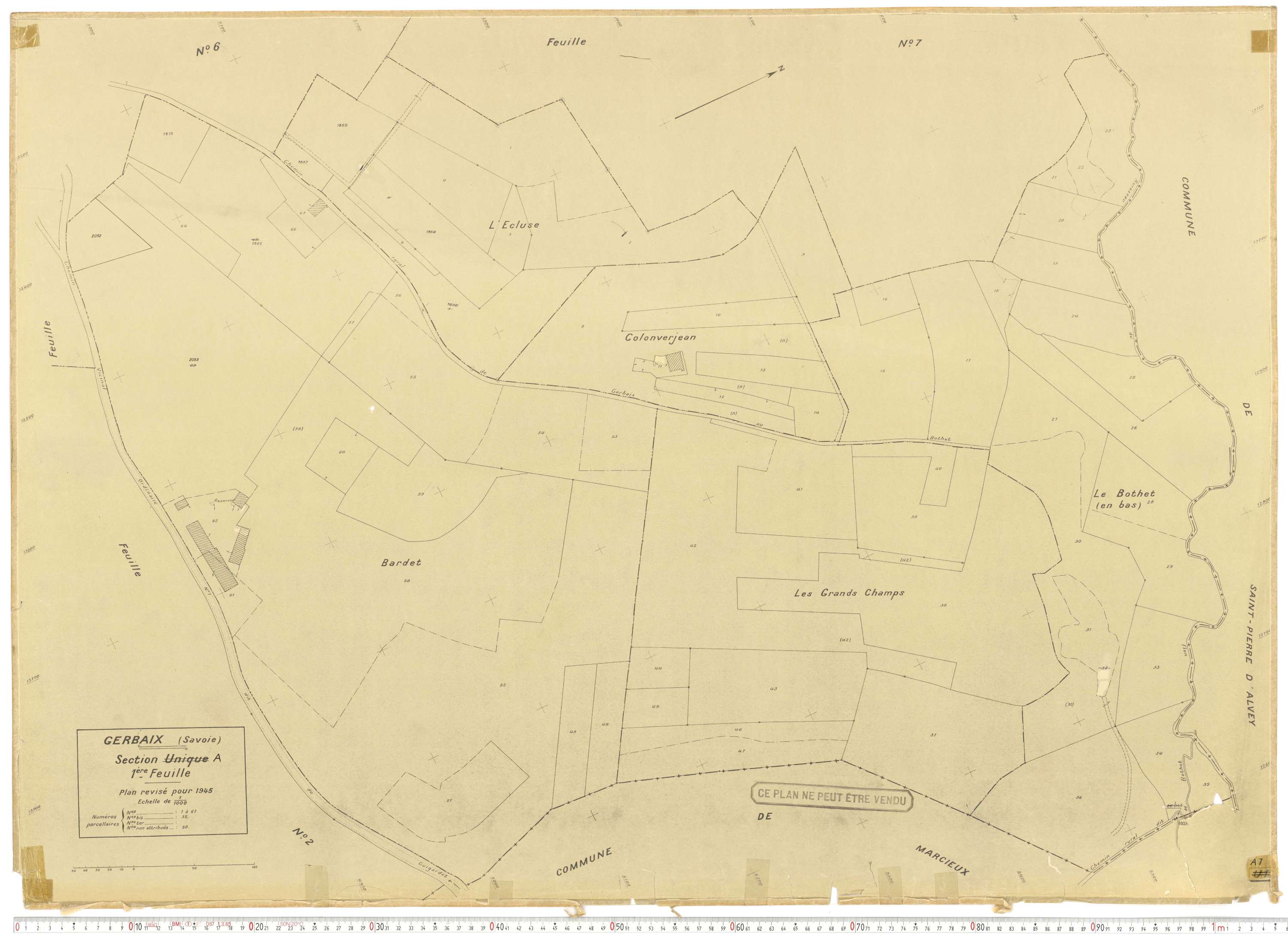 Gerbaix - Cadastre rénové (1945).