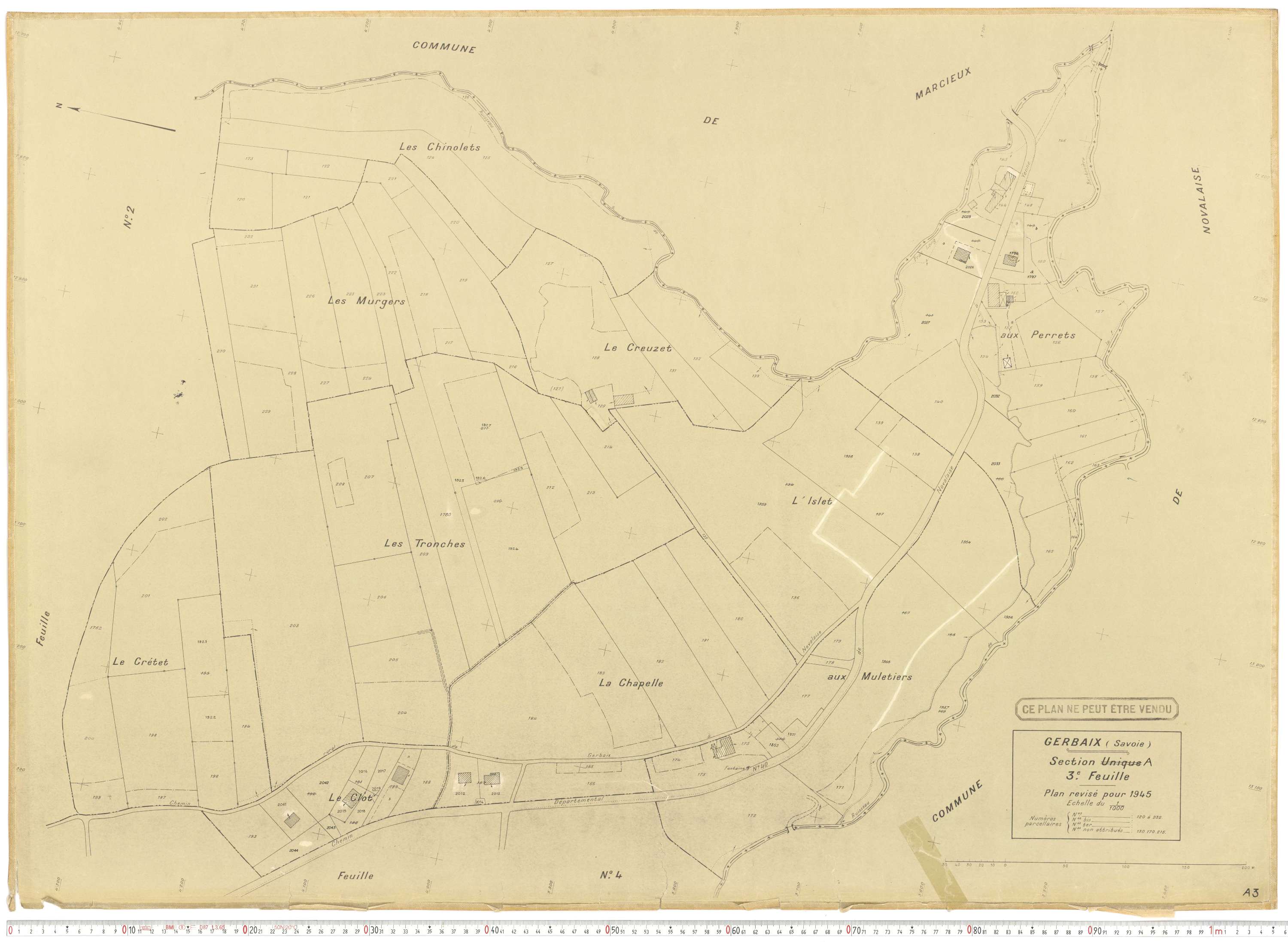 Gerbaix - Cadastre rénové (1945).