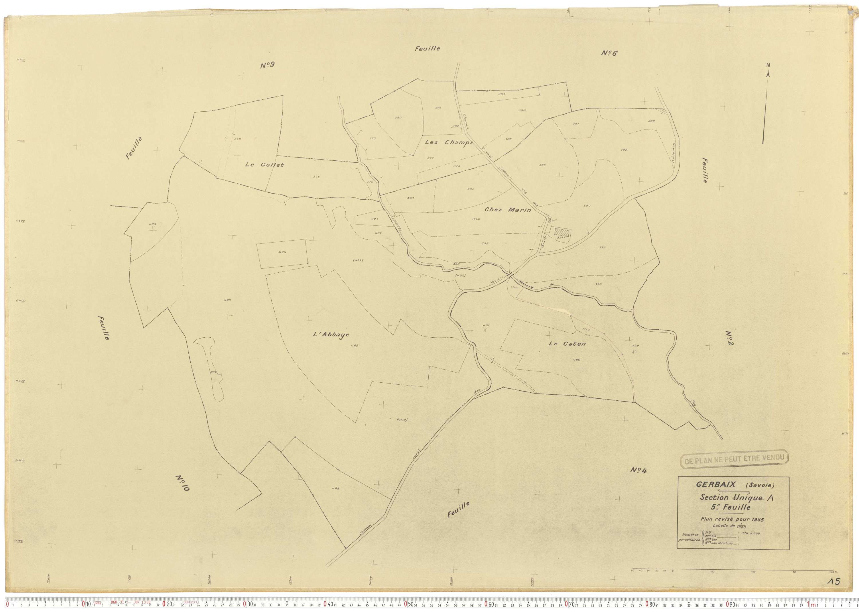 Gerbaix - Cadastre rénové (1945).