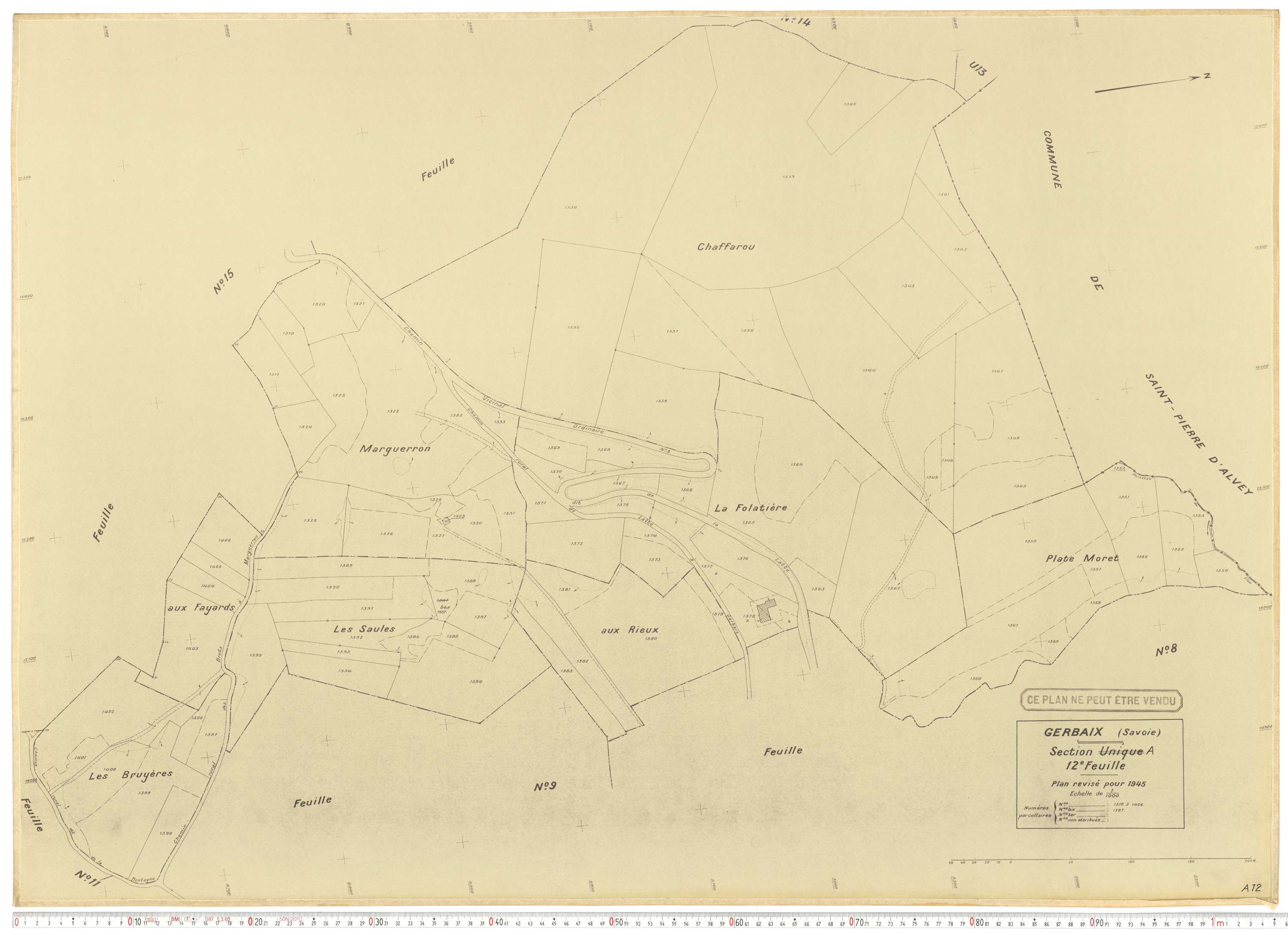 Gerbaix - Cadastre rénové (1945).