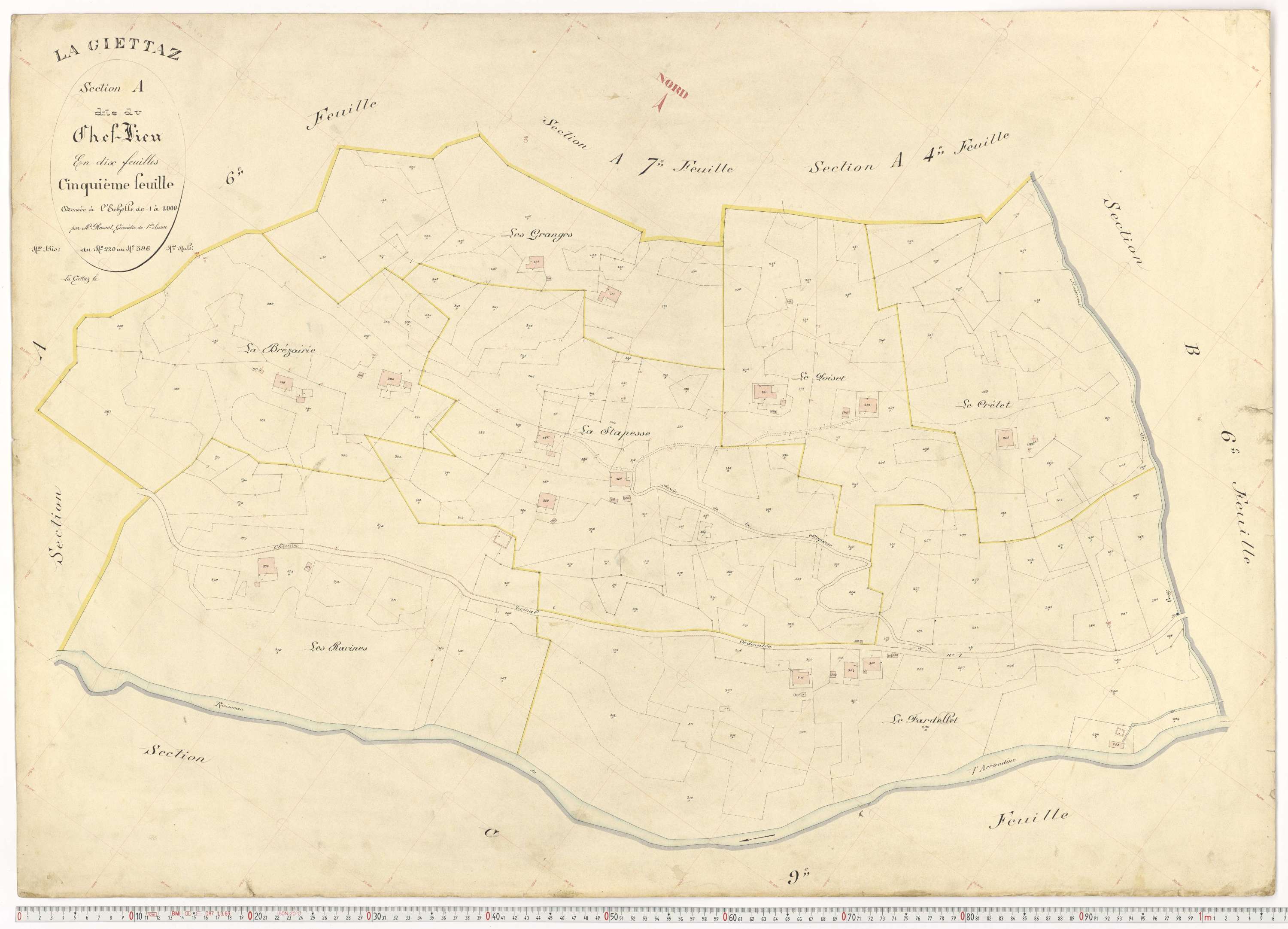 La Giettaz - Plans cadastraux du premier cadastre français.