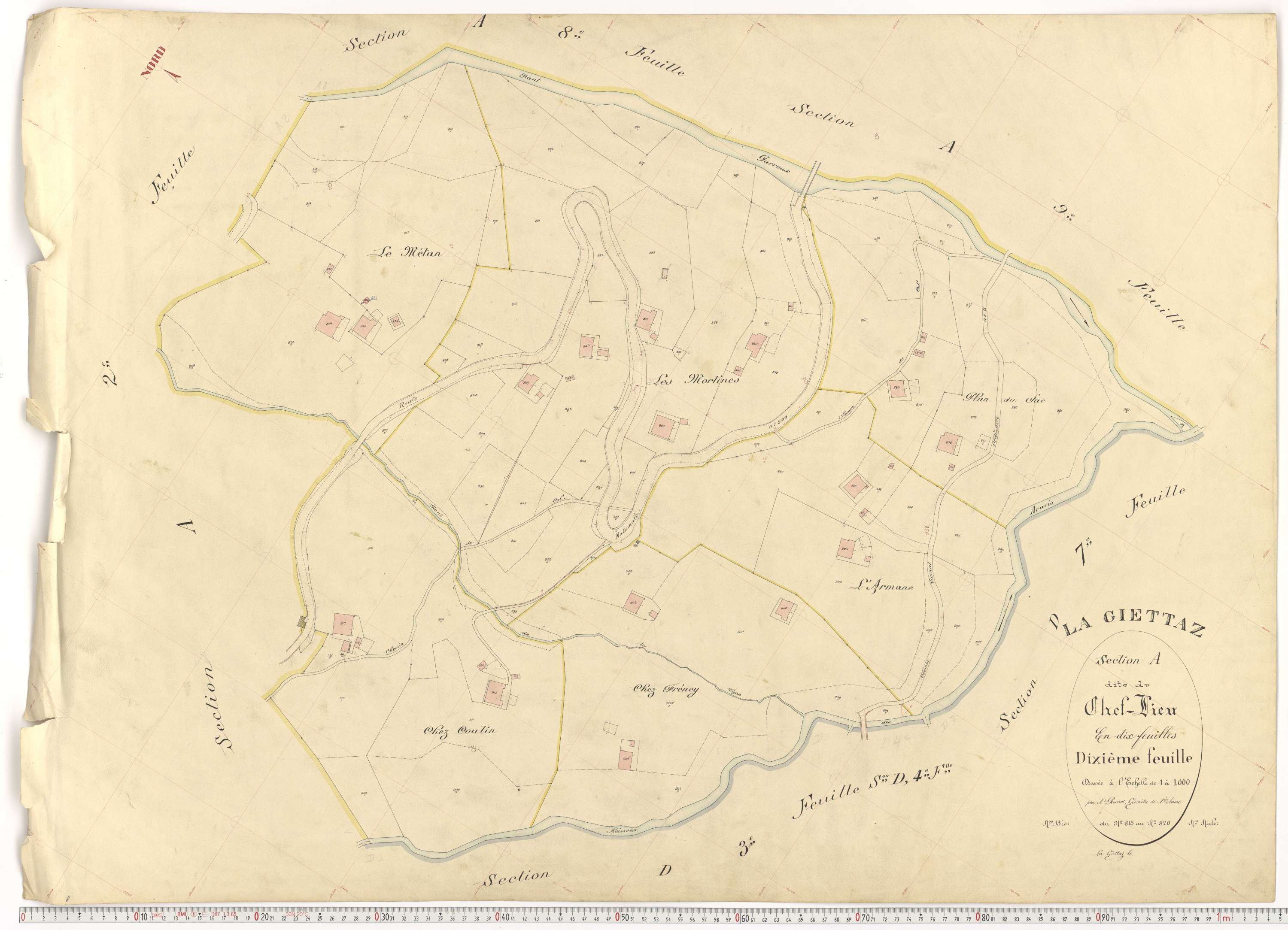 La Giettaz - Plans cadastraux du premier cadastre français.