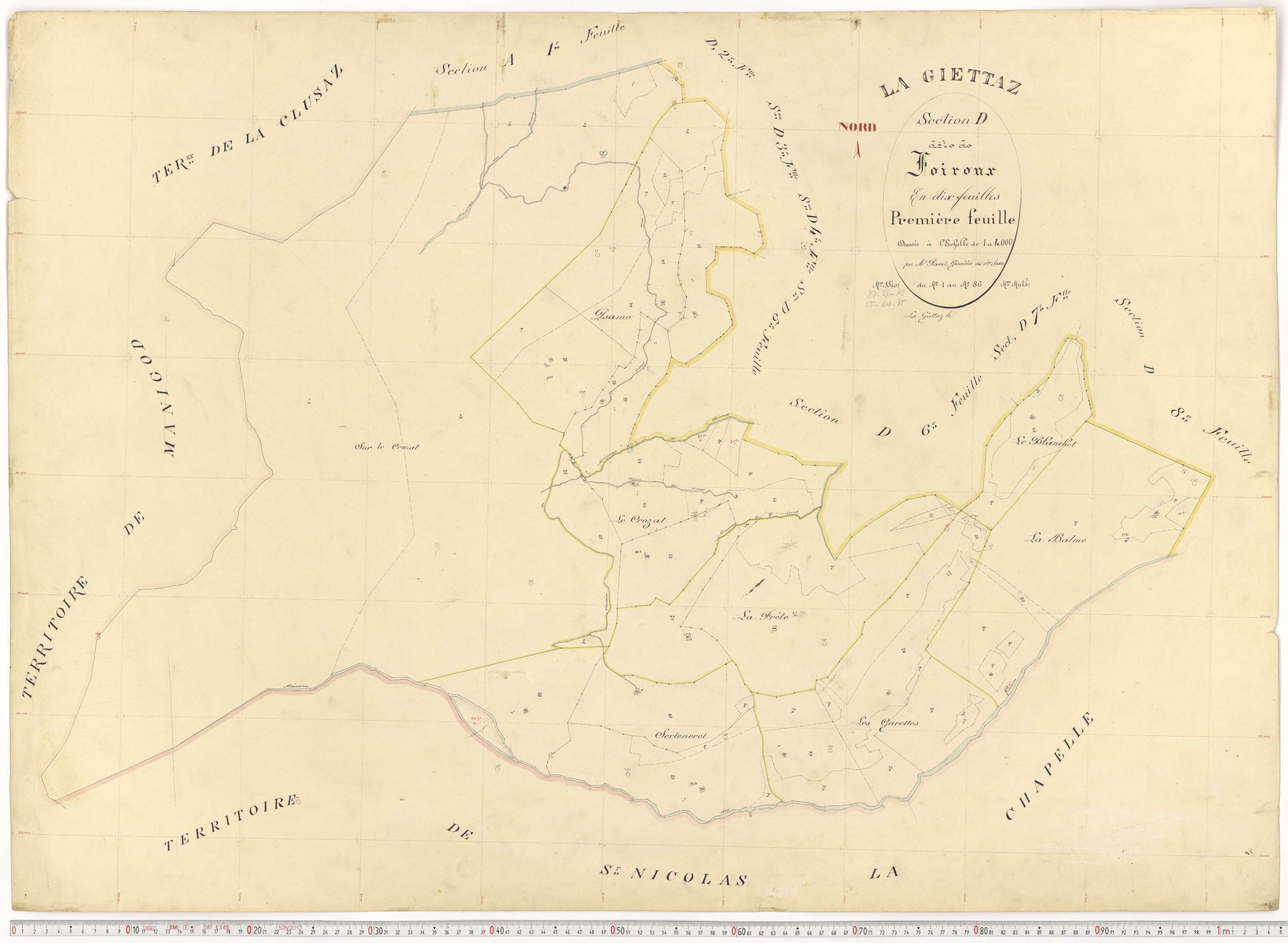 La Giettaz - Plans cadastraux du premier cadastre français.