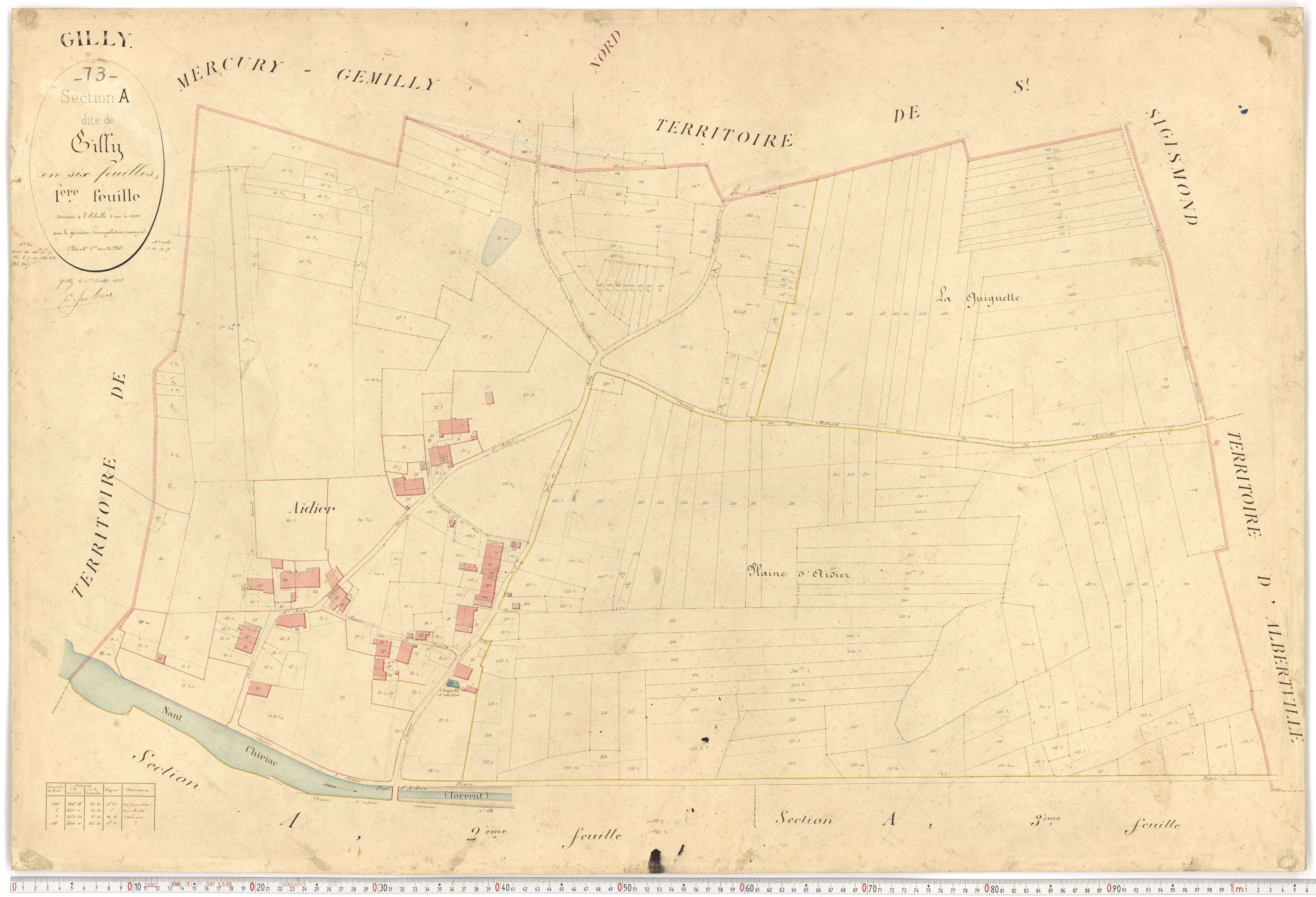 Gilly-sur-Isère - Plans cadastraux du premier cadastre français.
