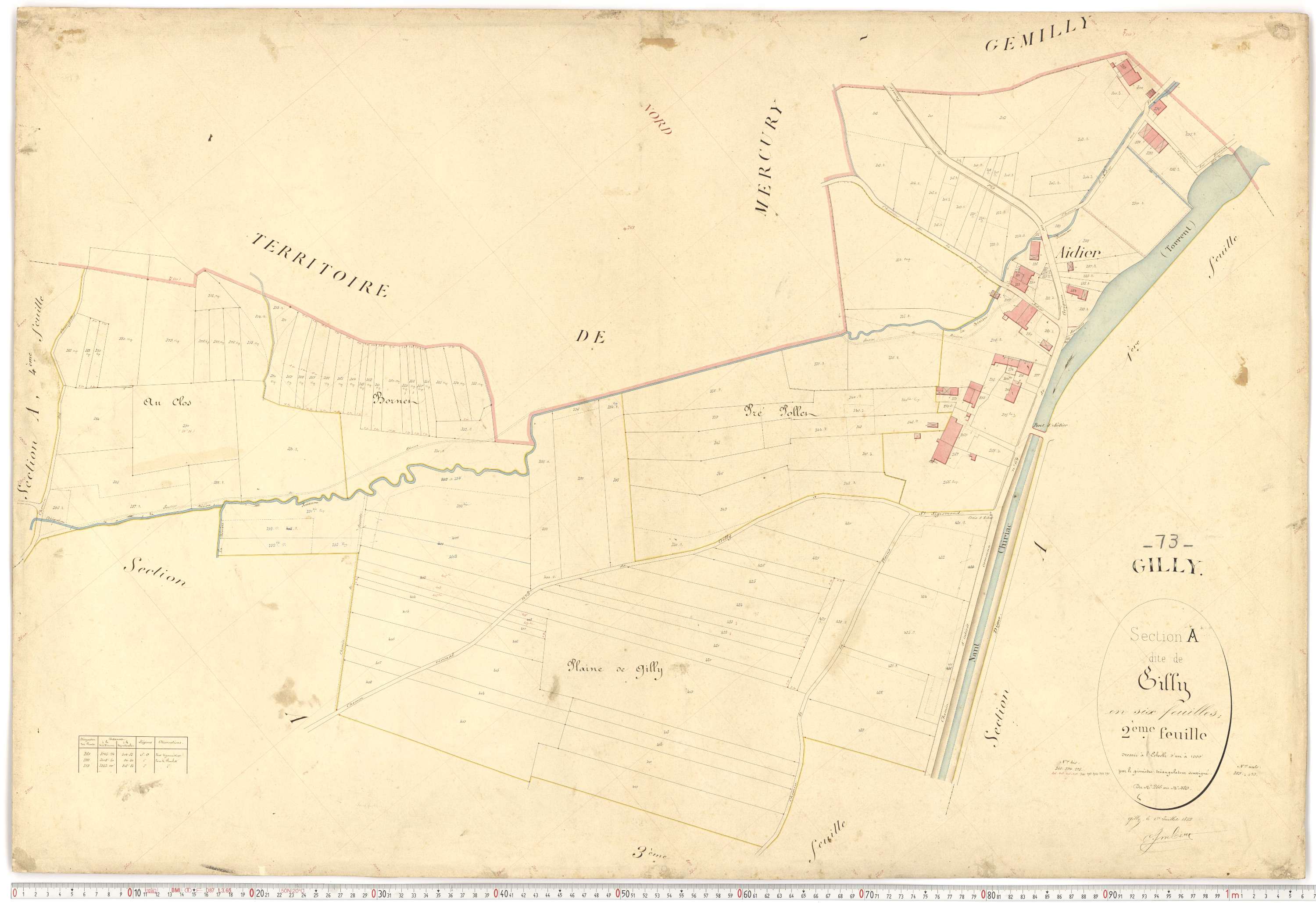 Gilly-sur-Isère - Plans cadastraux du premier cadastre français.