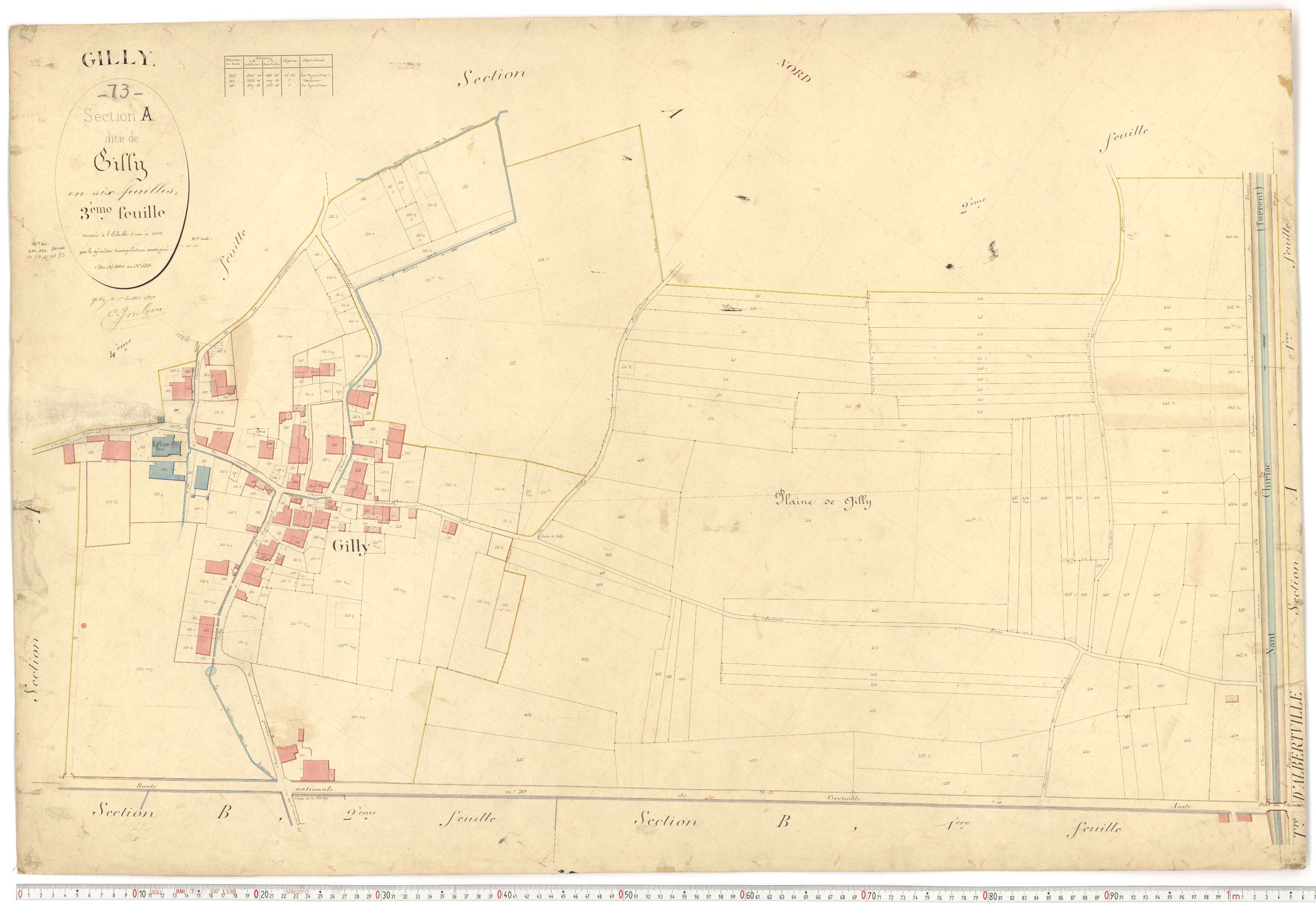 Gilly-sur-Isère - Plans cadastraux du premier cadastre français.