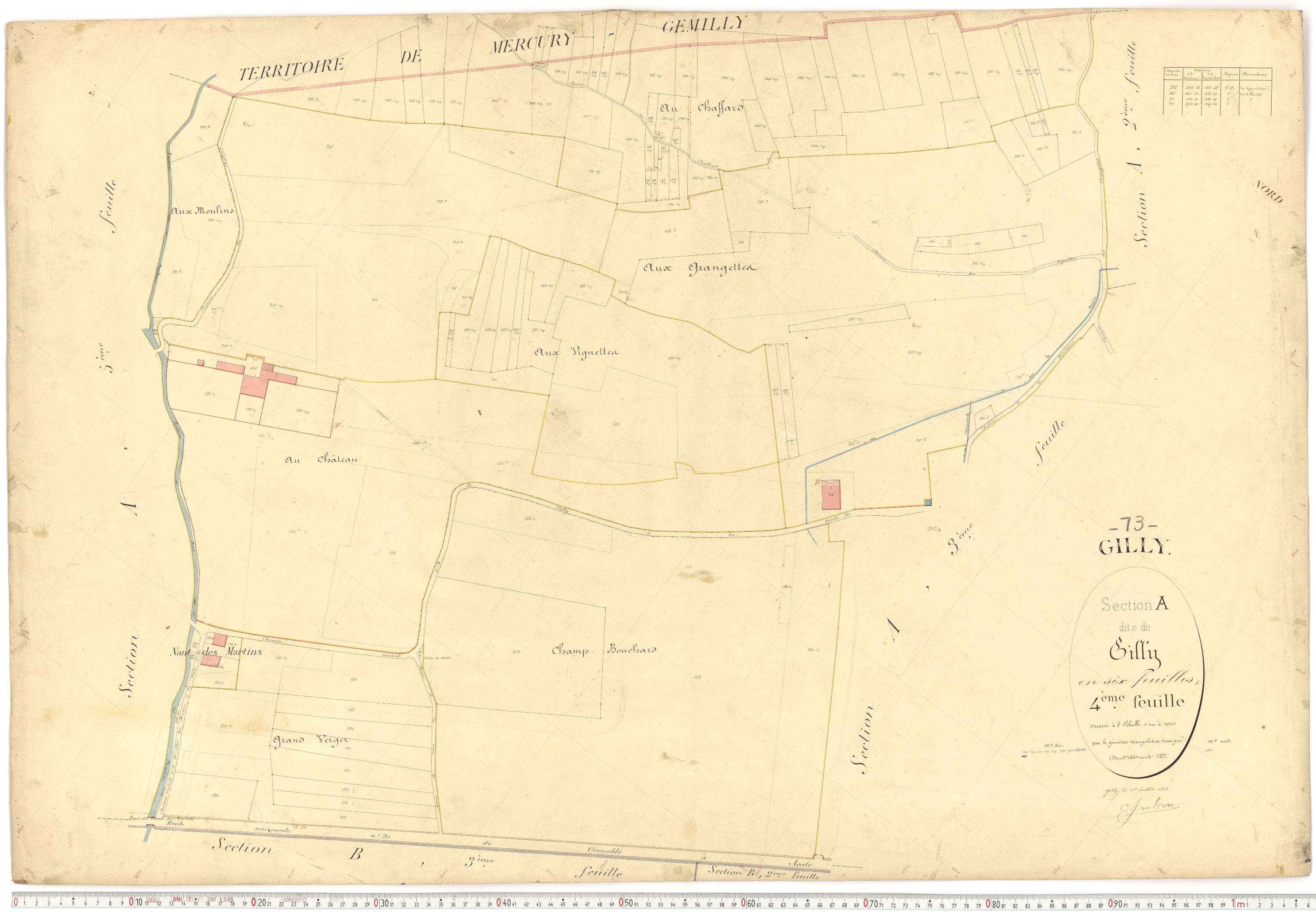 Gilly-sur-Isère - Plans cadastraux du premier cadastre français.