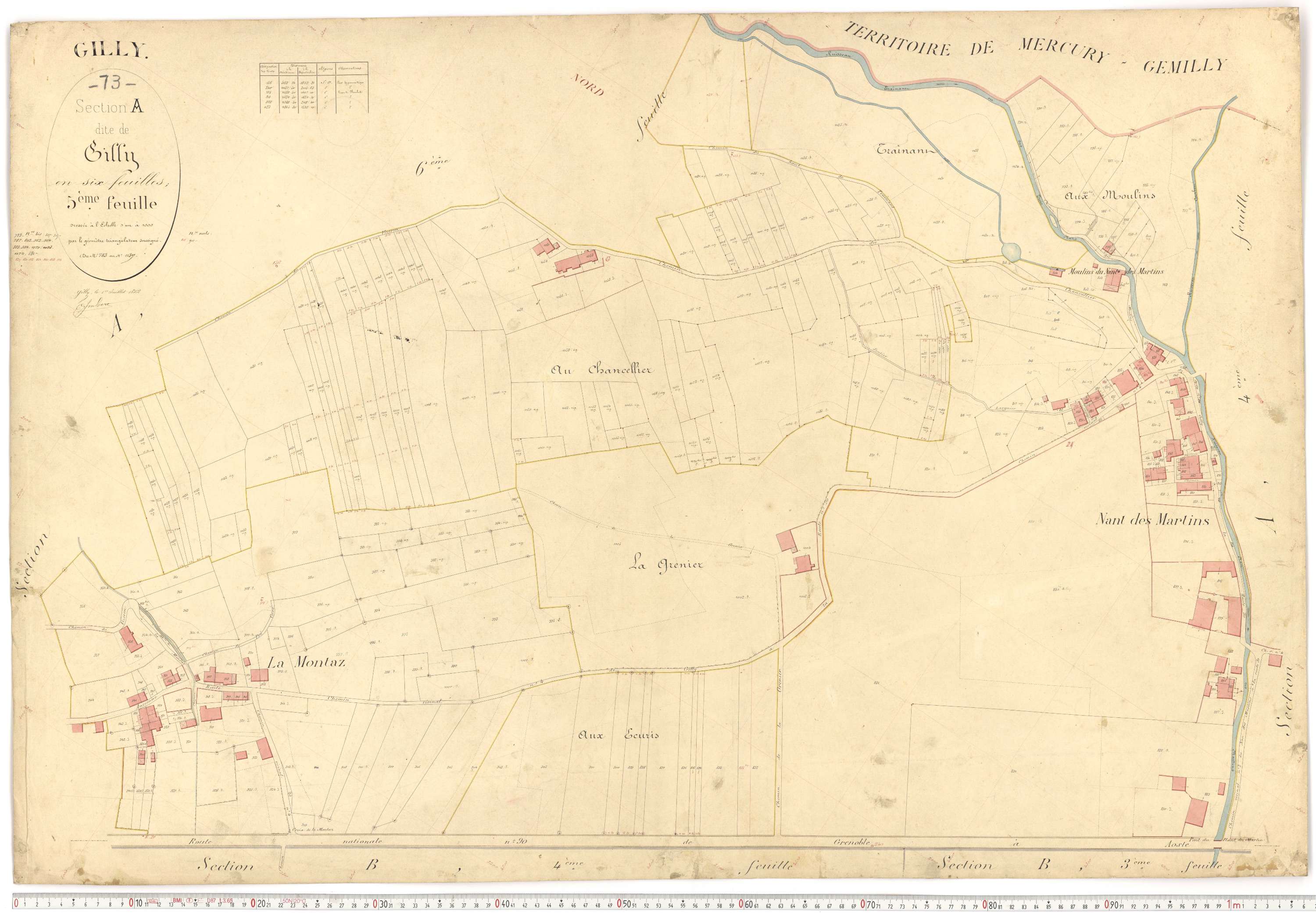 Gilly-sur-Isère - Plans cadastraux du premier cadastre français.