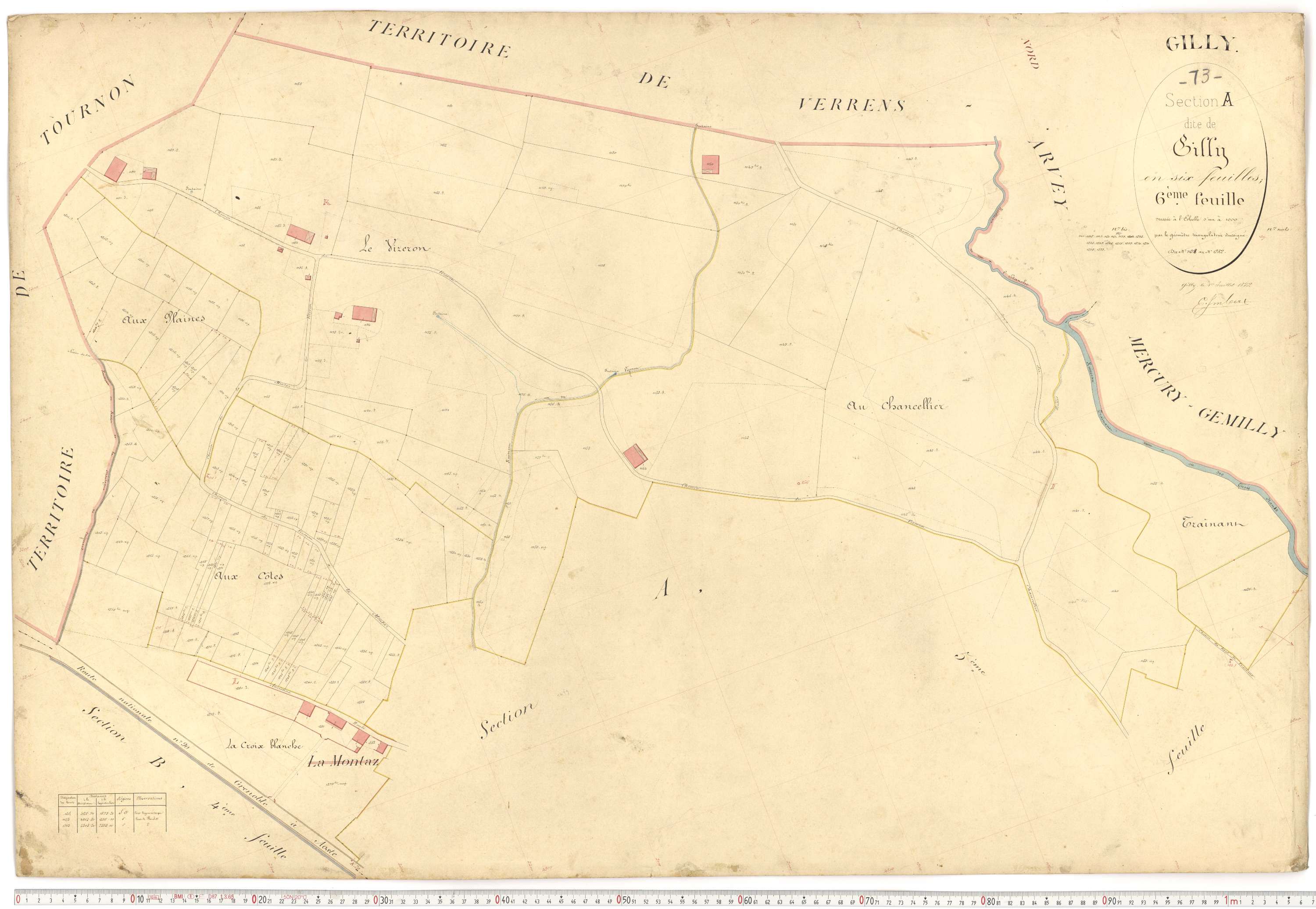 Gilly-sur-Isère - Plans cadastraux du premier cadastre français.