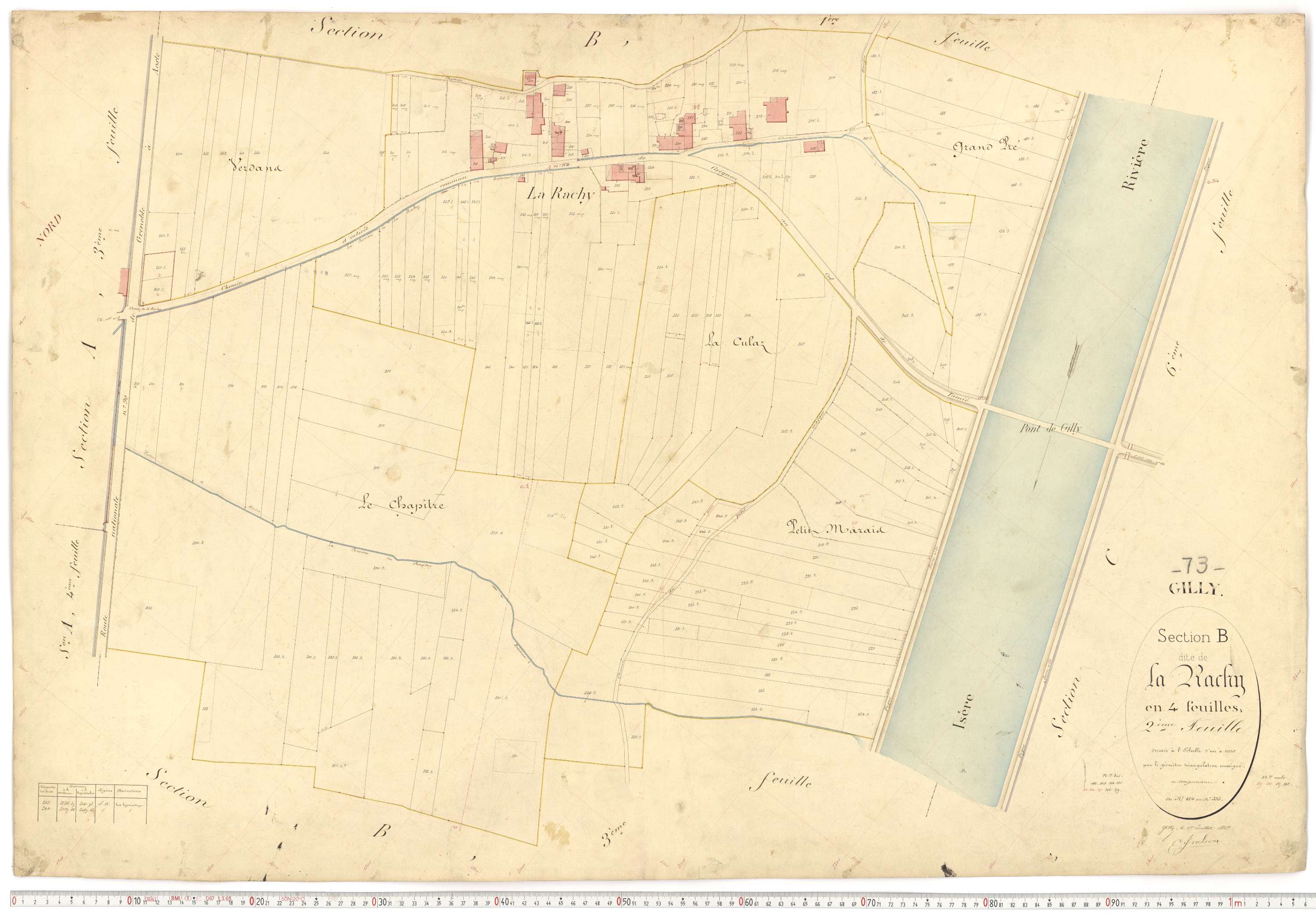 Gilly-sur-Isère - Plans cadastraux du premier cadastre français.