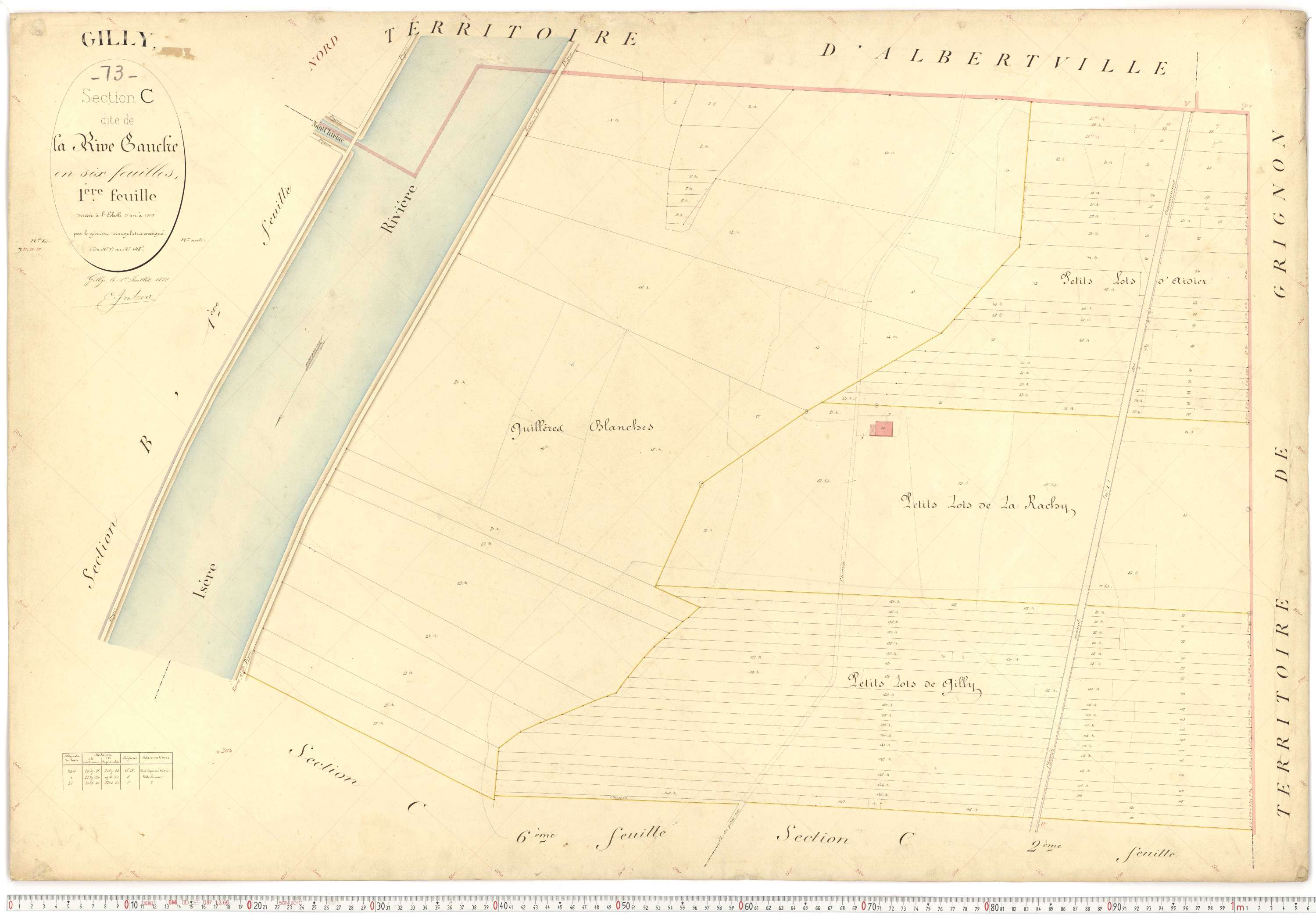 Gilly-sur-Isère - Plans cadastraux du premier cadastre français.