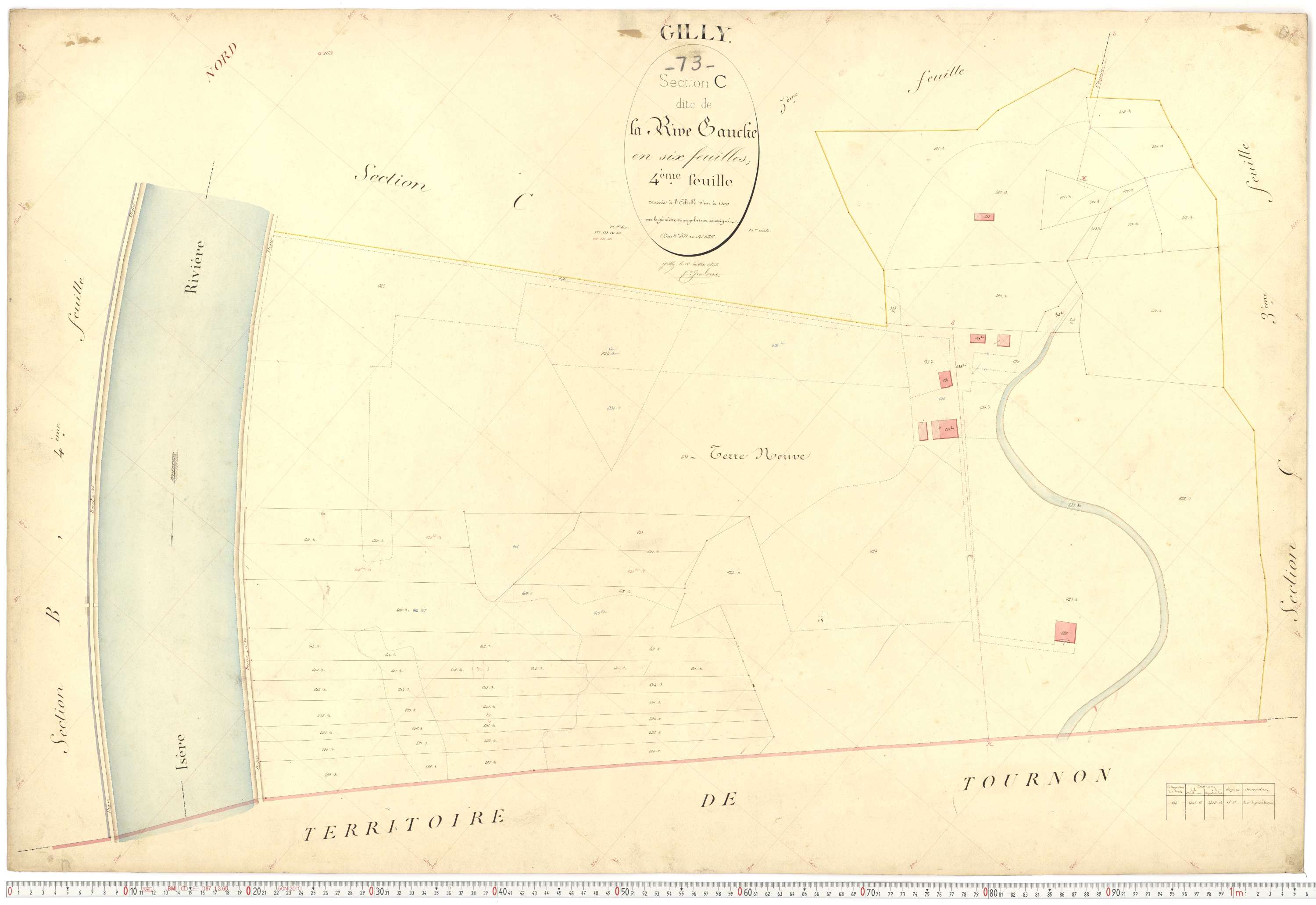 Gilly-sur-Isère - Plans cadastraux du premier cadastre français.