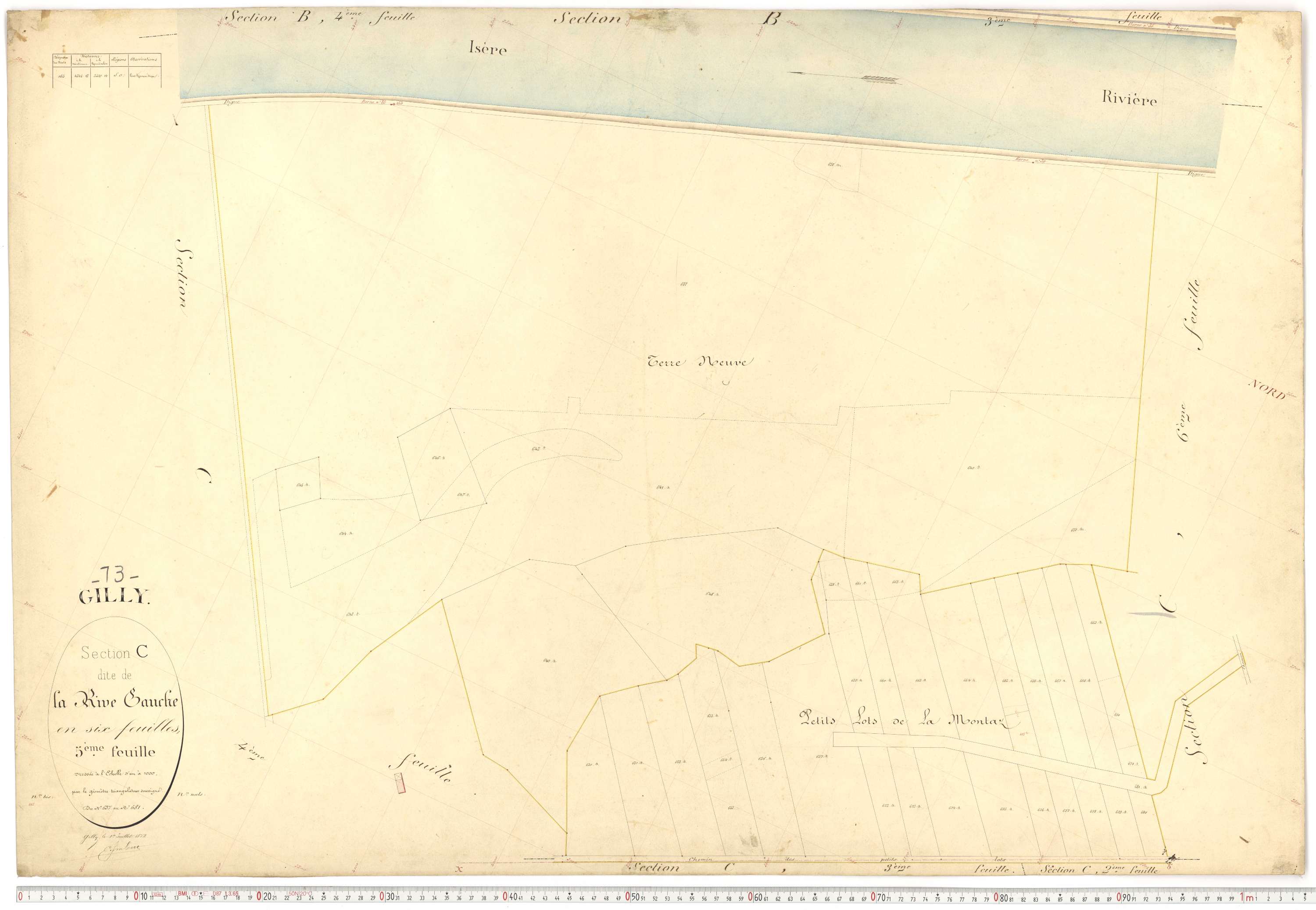 Gilly-sur-Isère - Plans cadastraux du premier cadastre français.