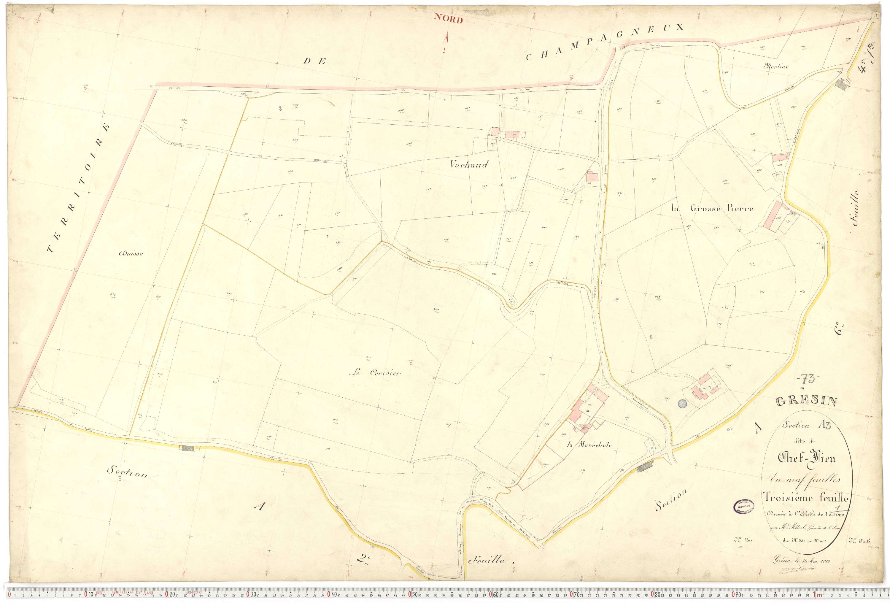 Gresin - Cadastre français (1913).