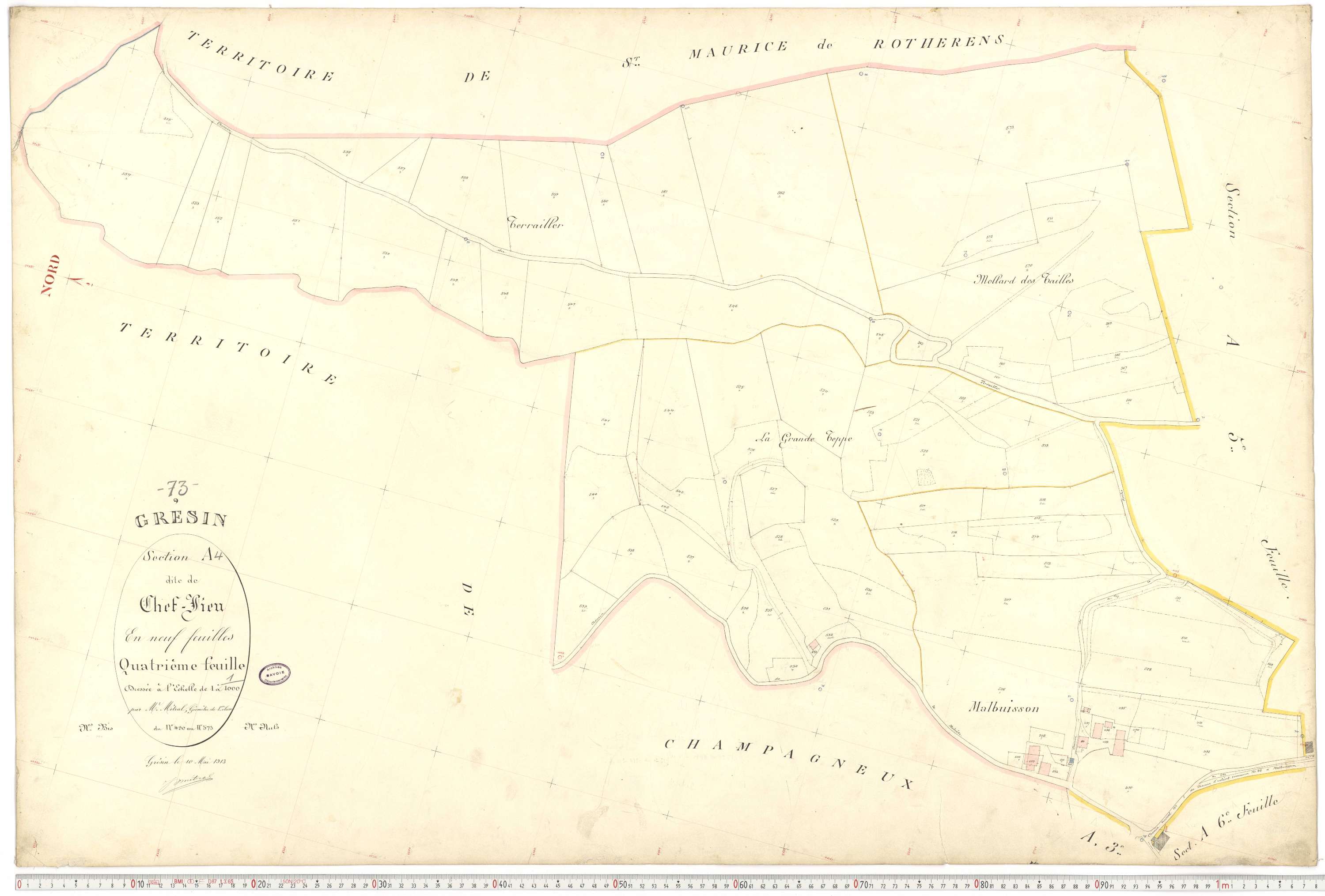 Gresin - Cadastre français (1913).
