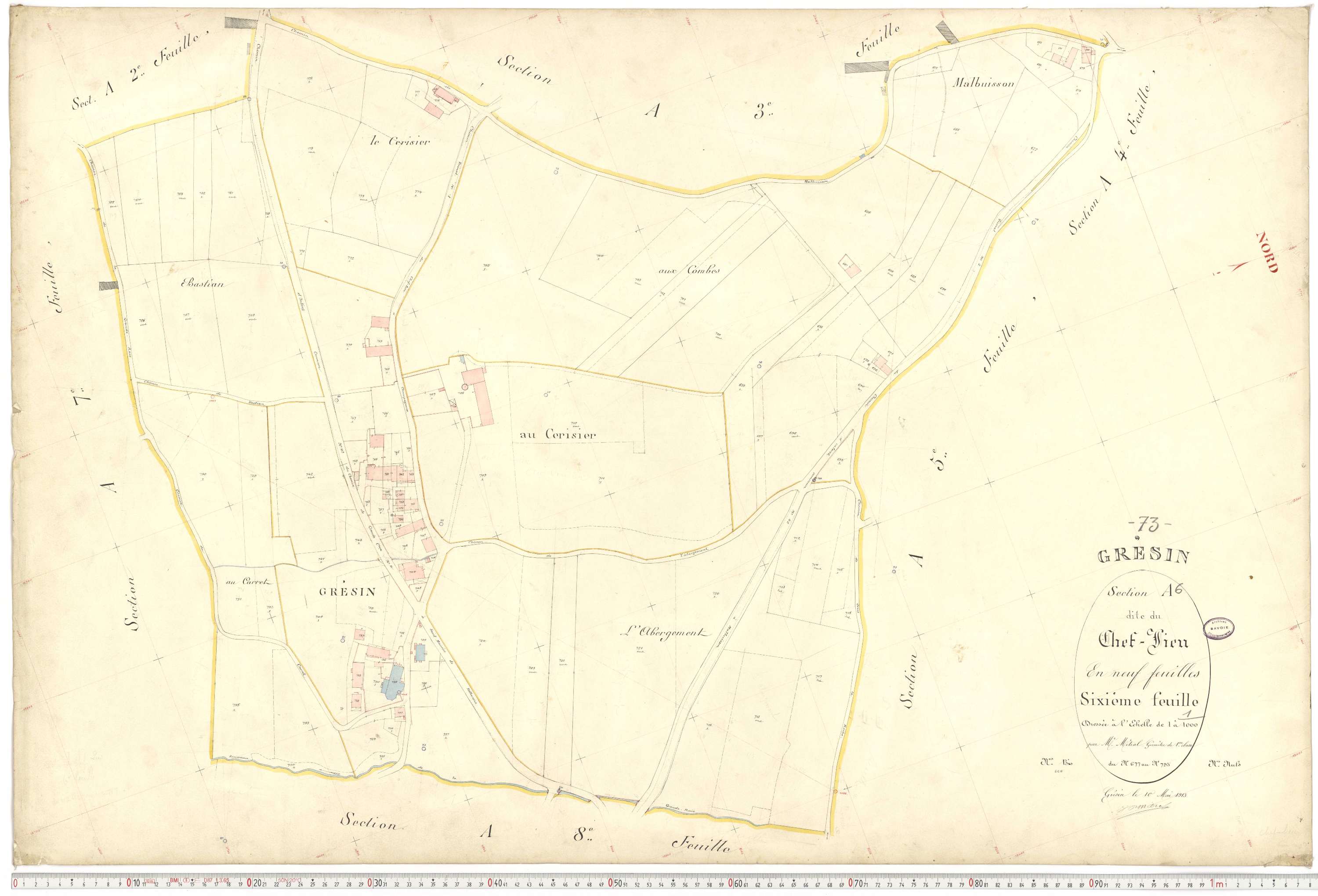 Gresin - Cadastre français (1913).