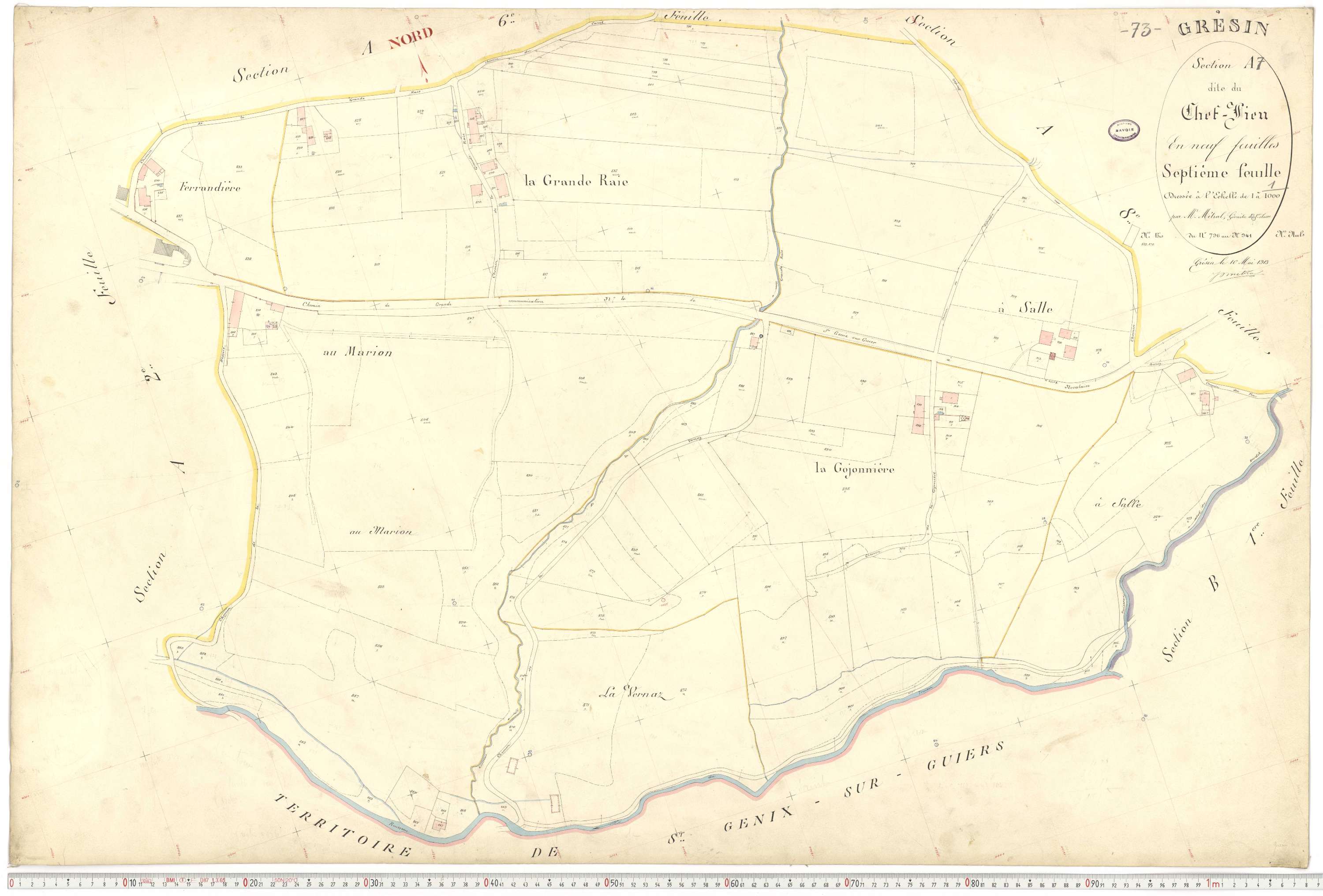 Gresin - Cadastre français (1913).