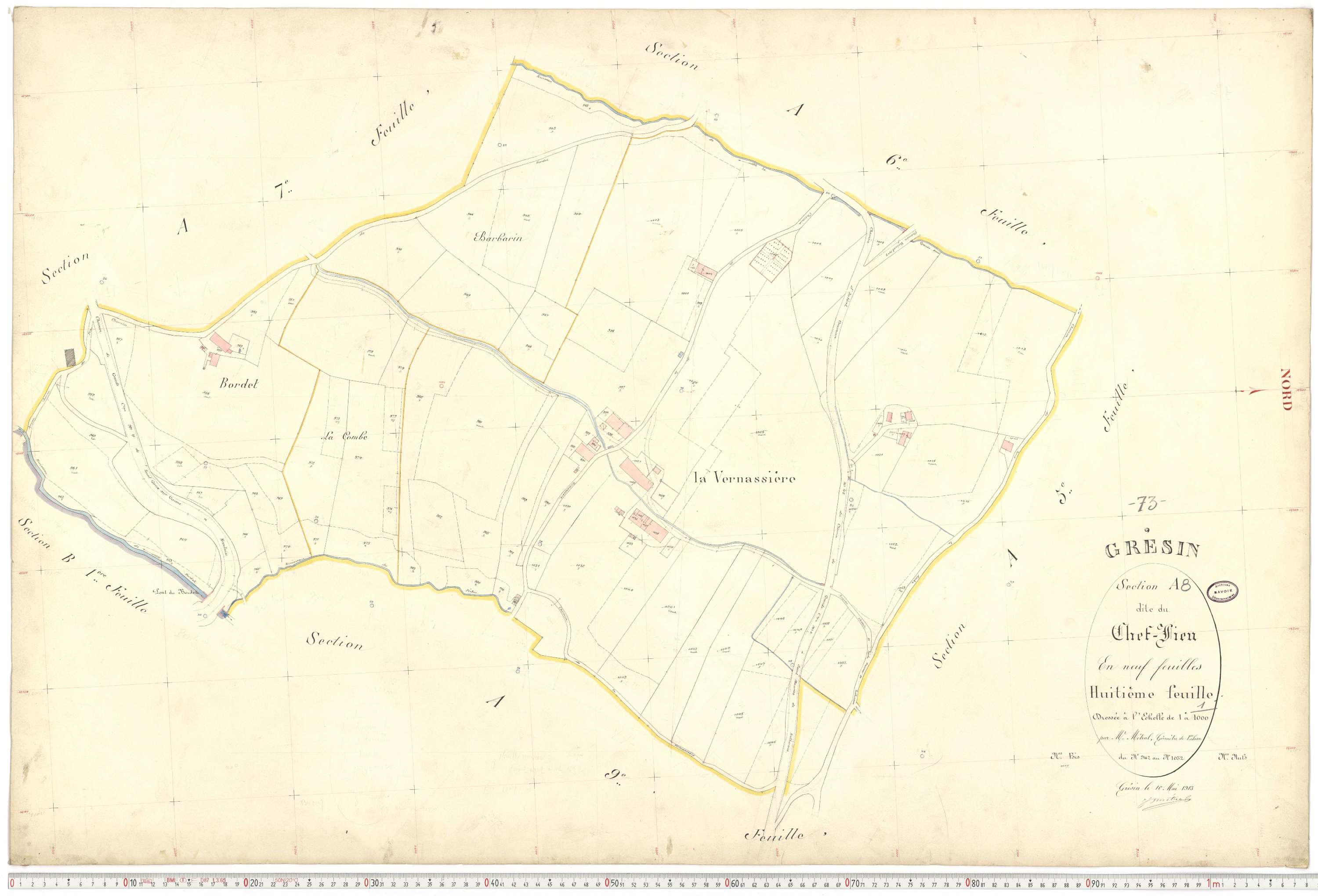 Gresin - Cadastre français (1913).