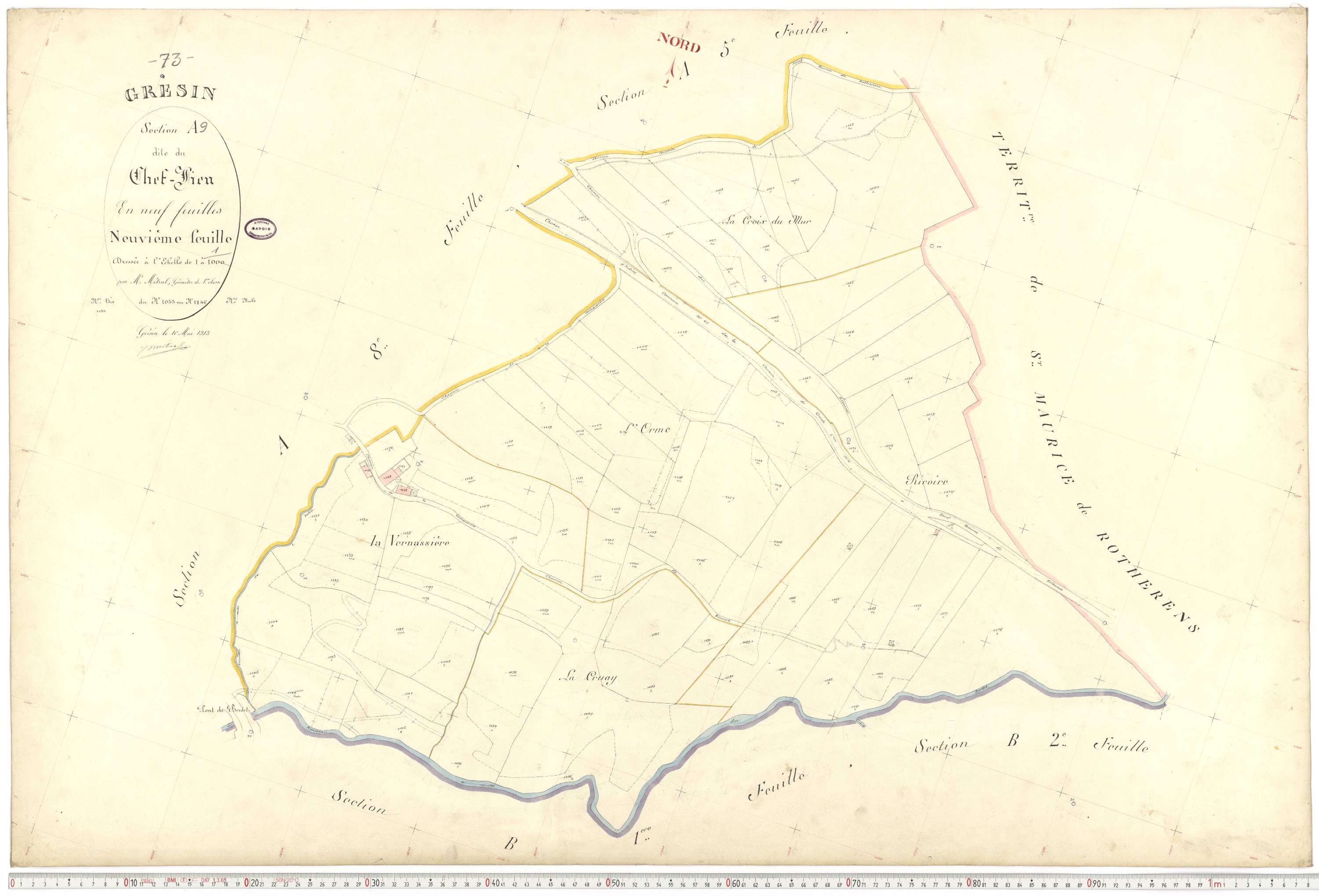 Gresin - Cadastre français (1913).