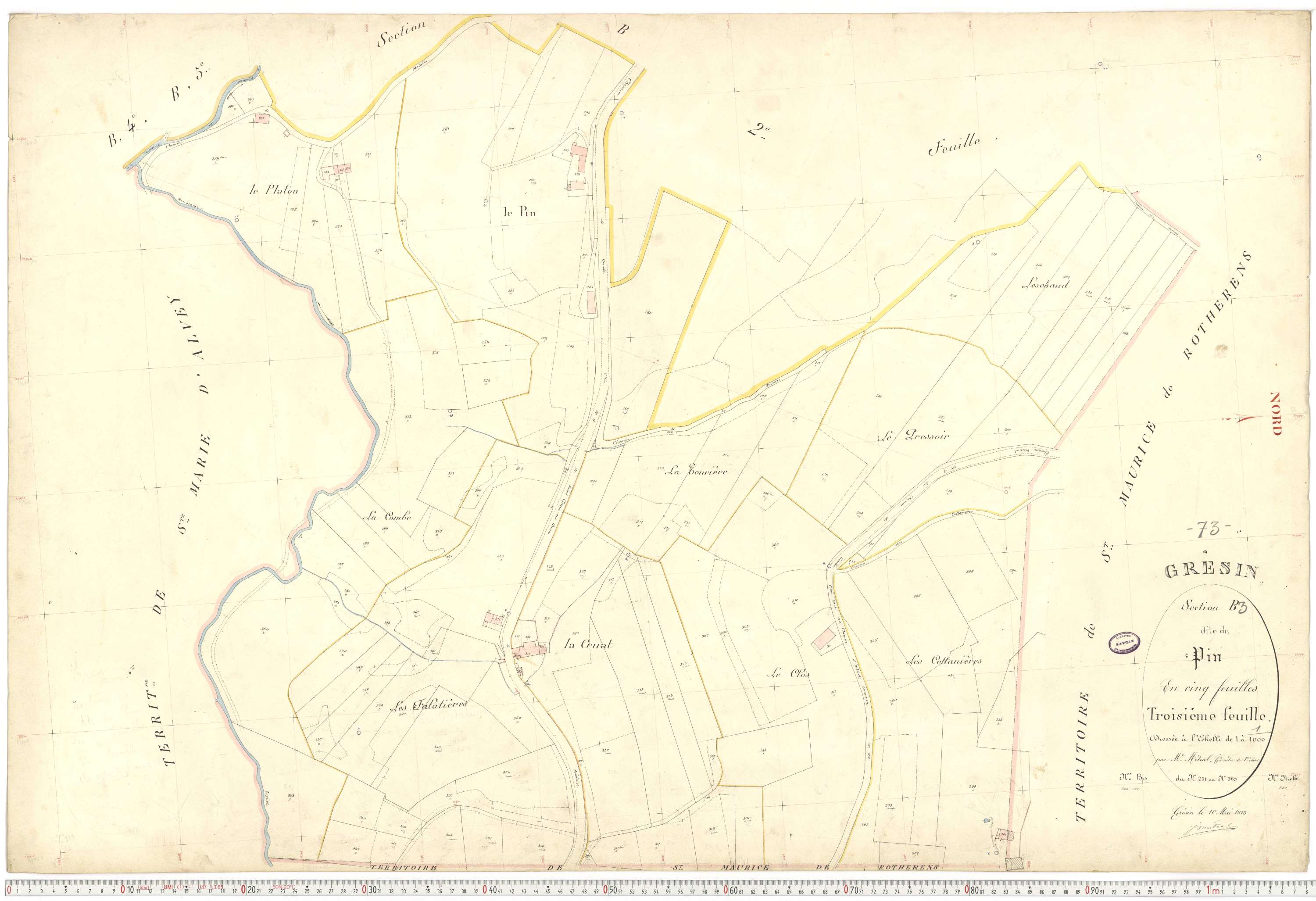 Gresin - Cadastre français (1913).