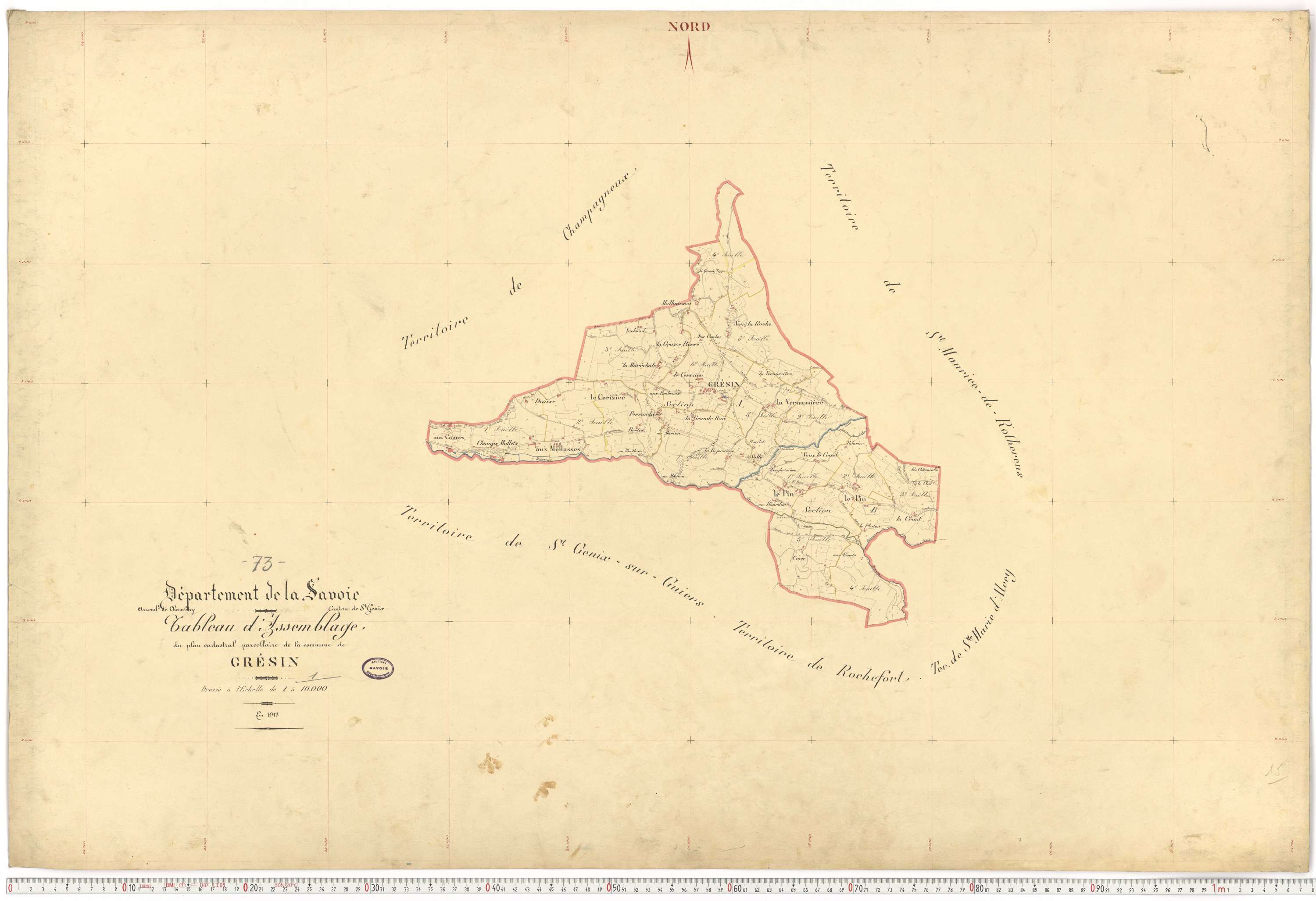 Gresin - Cadastre français (1913).