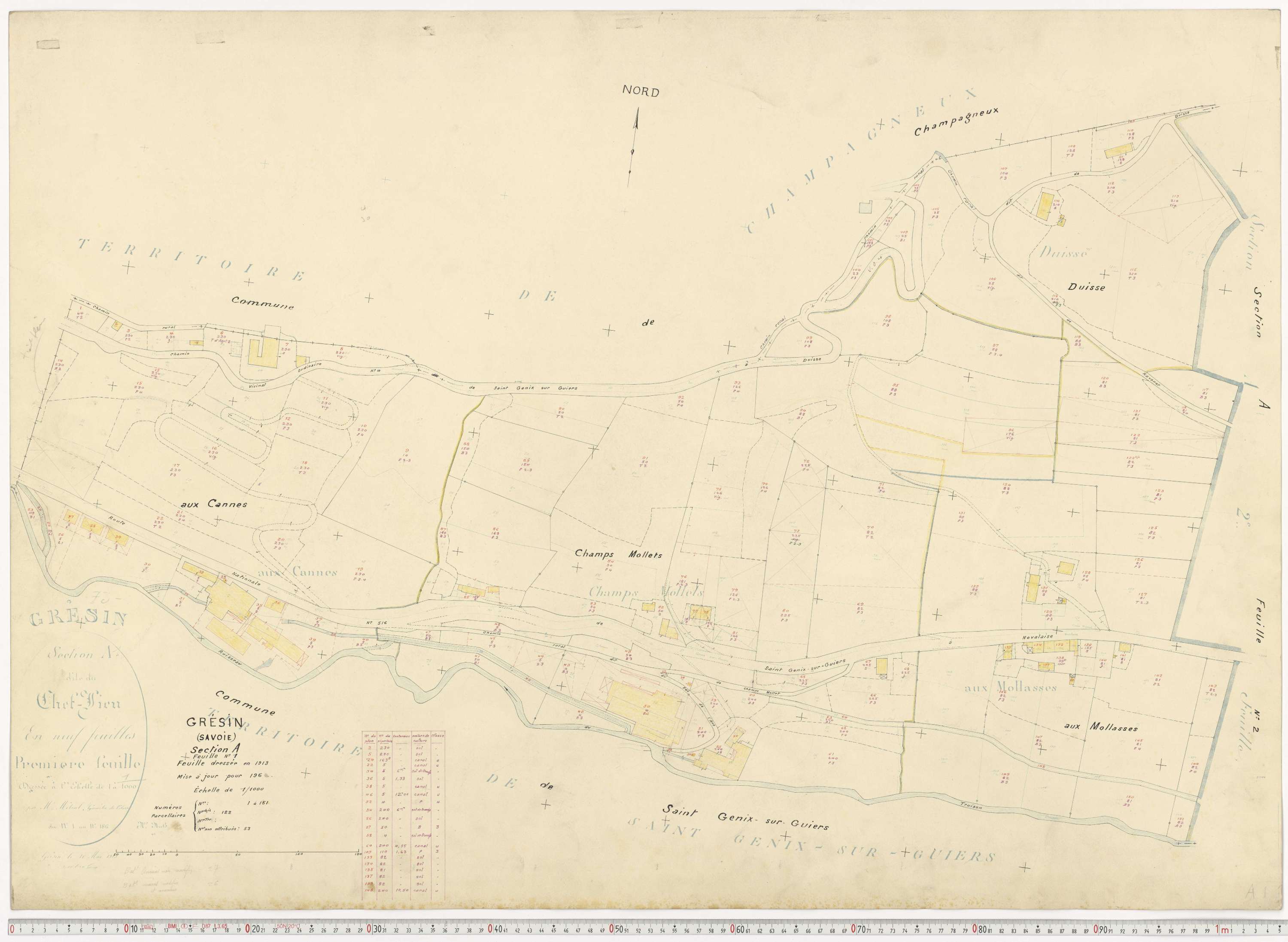 Gresin - Cadastre rénové, version de travail (1964).