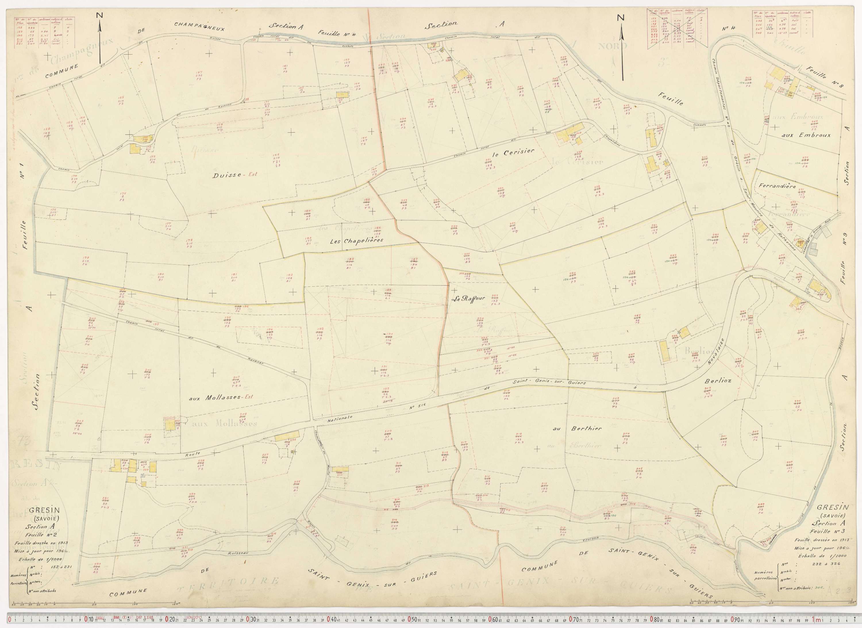 Gresin - Cadastre rénové, version de travail (1964).