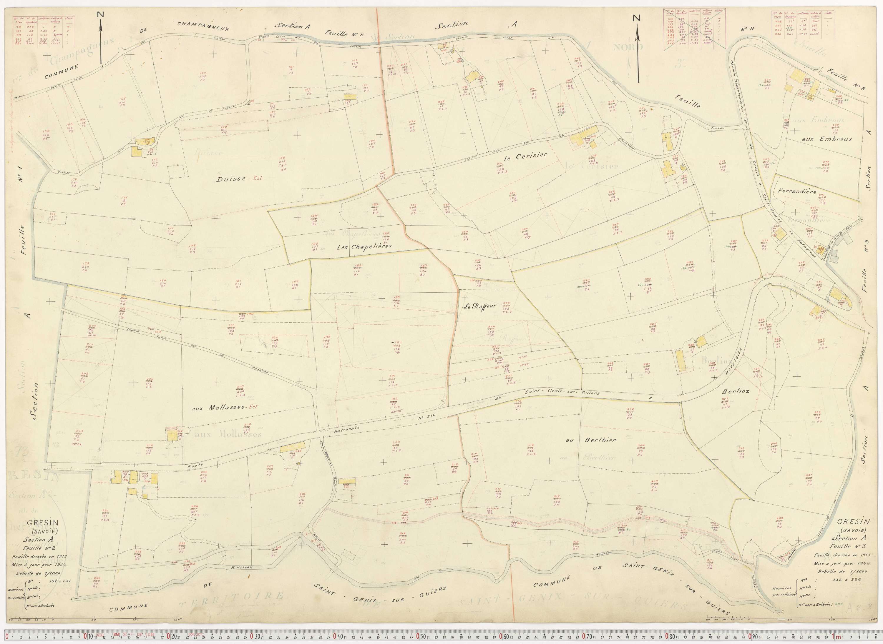 Gresin - Cadastre rénové, version de travail (1964).