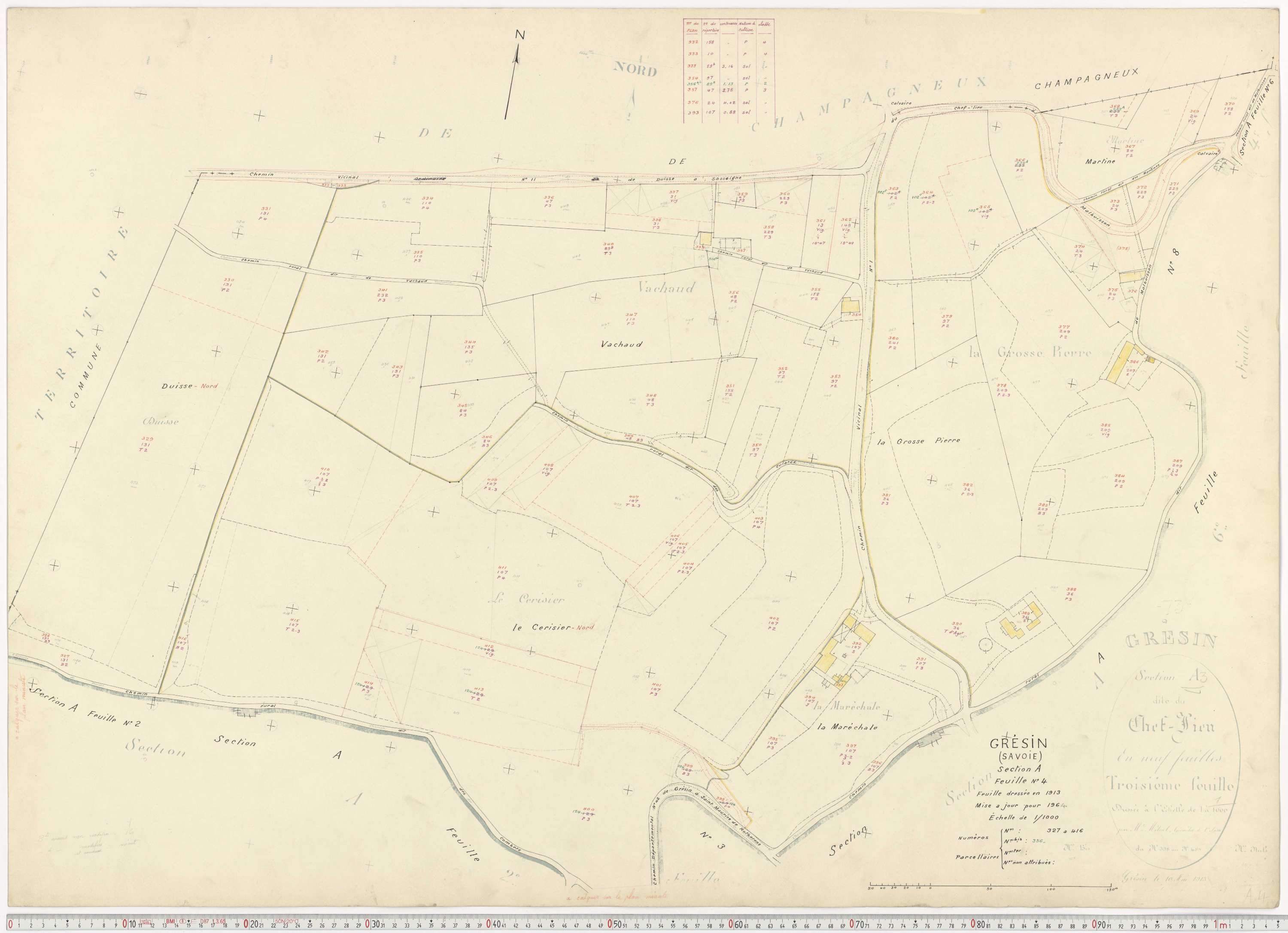 Gresin - Cadastre rénové, version de travail (1964).