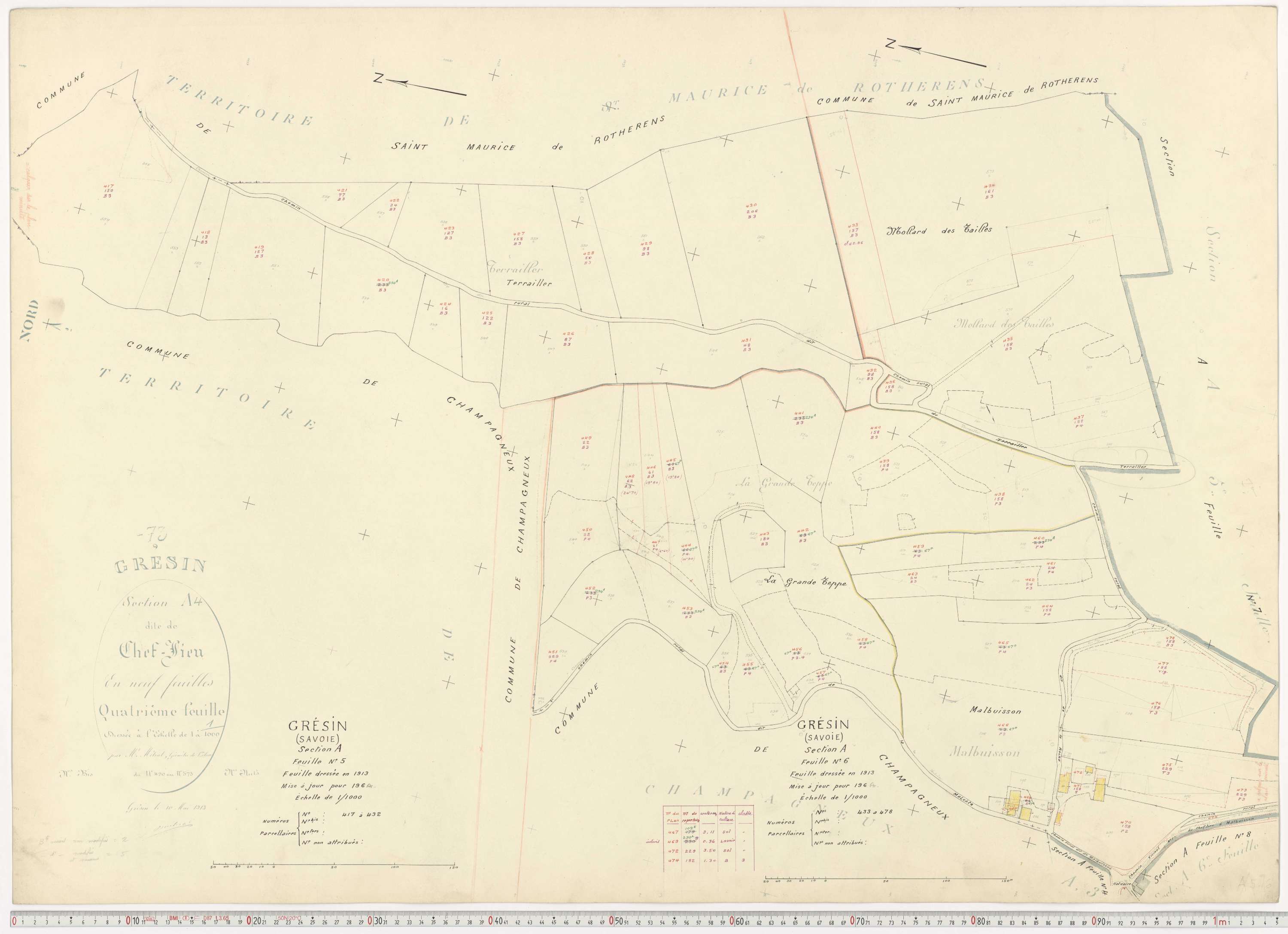 Gresin - Cadastre rénové, version de travail (1964).