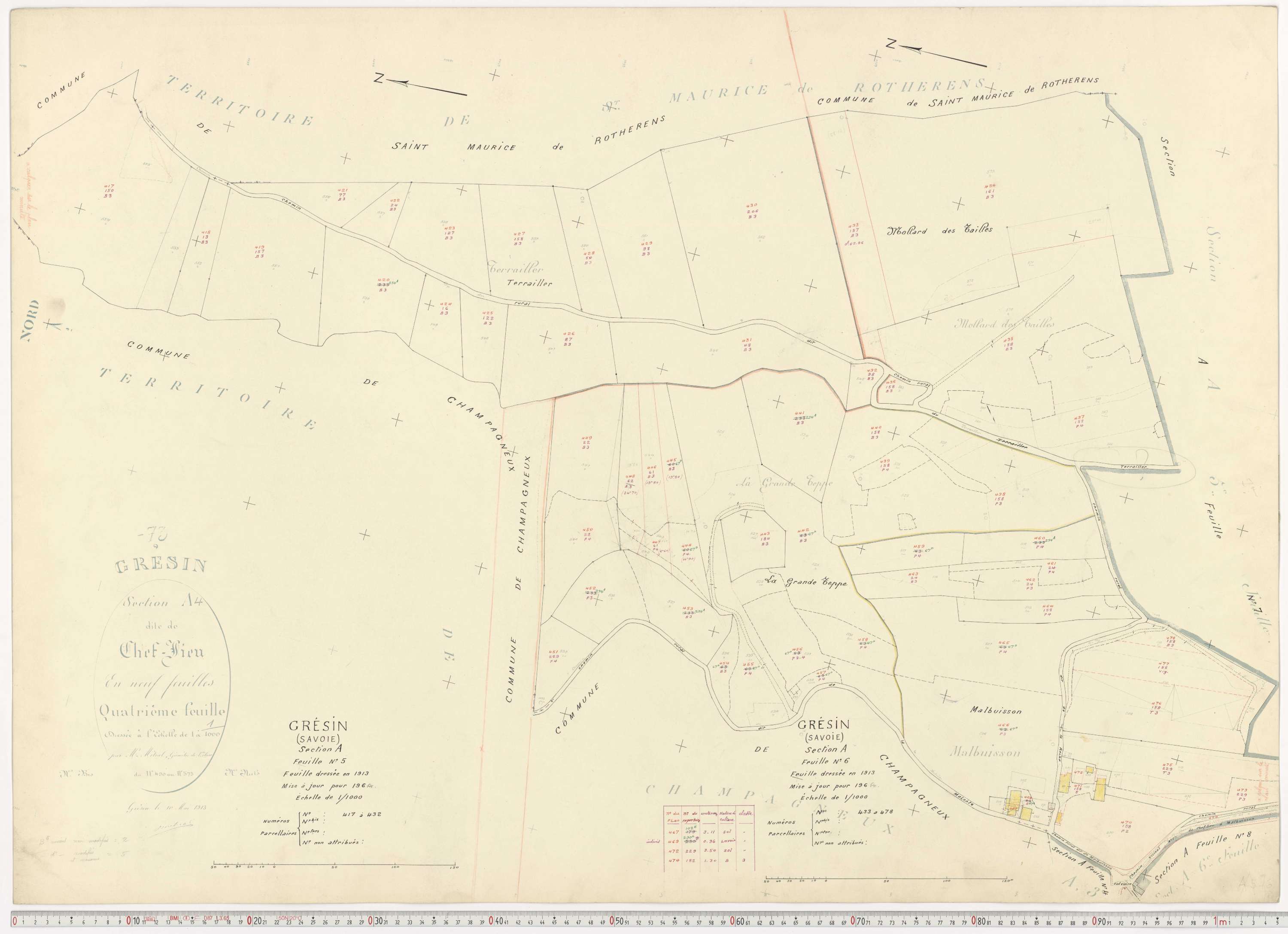 Gresin - Cadastre rénové, version de travail (1964).