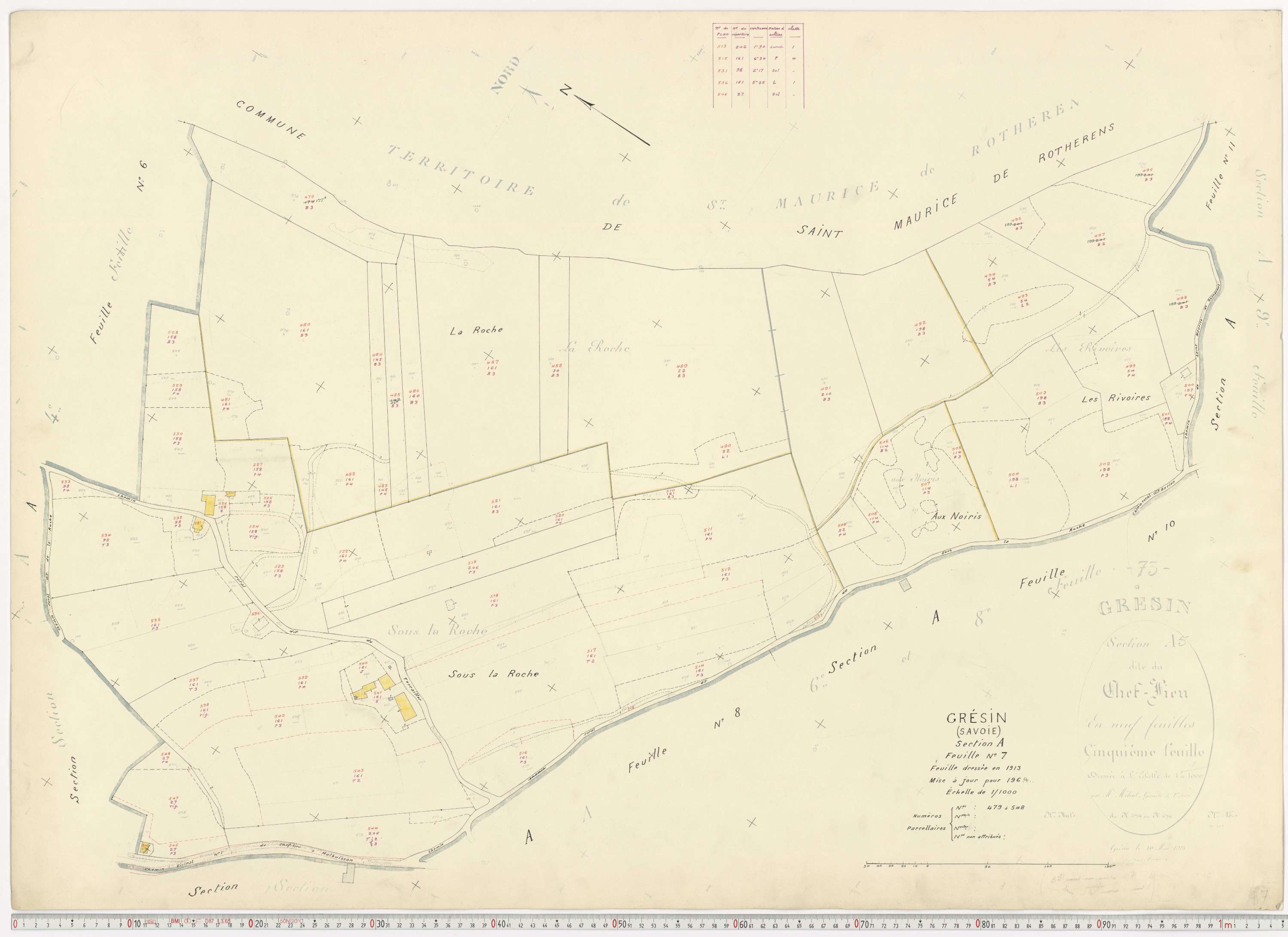 Gresin - Cadastre rénové, version de travail (1964).