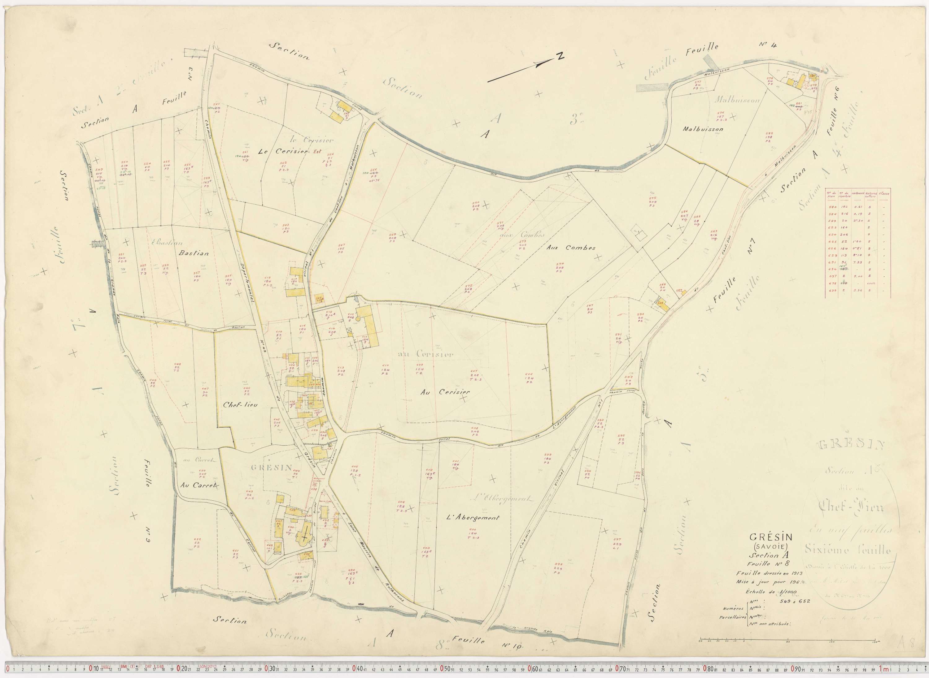 Gresin - Cadastre rénové, version de travail (1964).