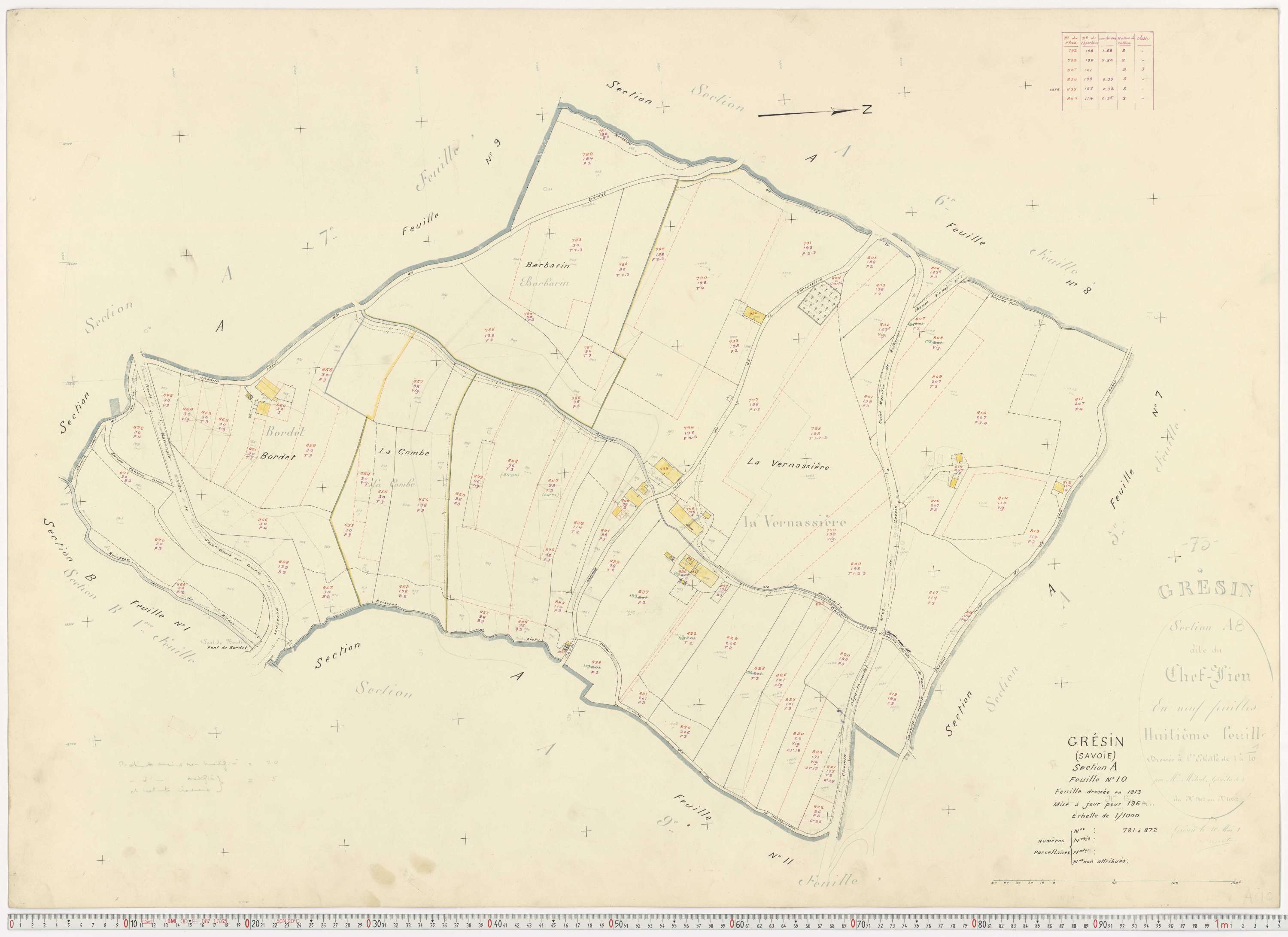 Gresin - Cadastre rénové, version de travail (1964).