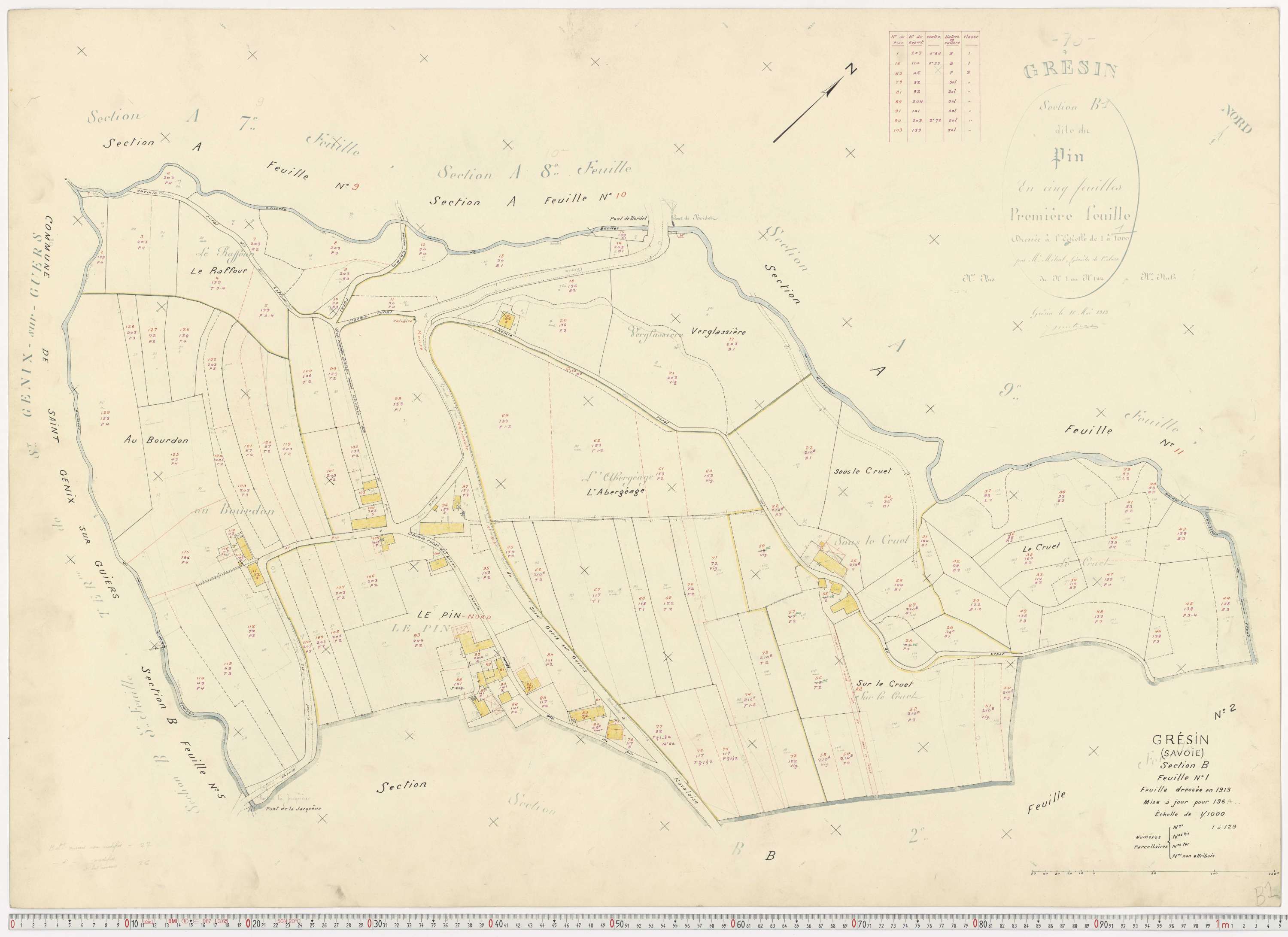 Gresin - Cadastre rénové, version de travail (1964).