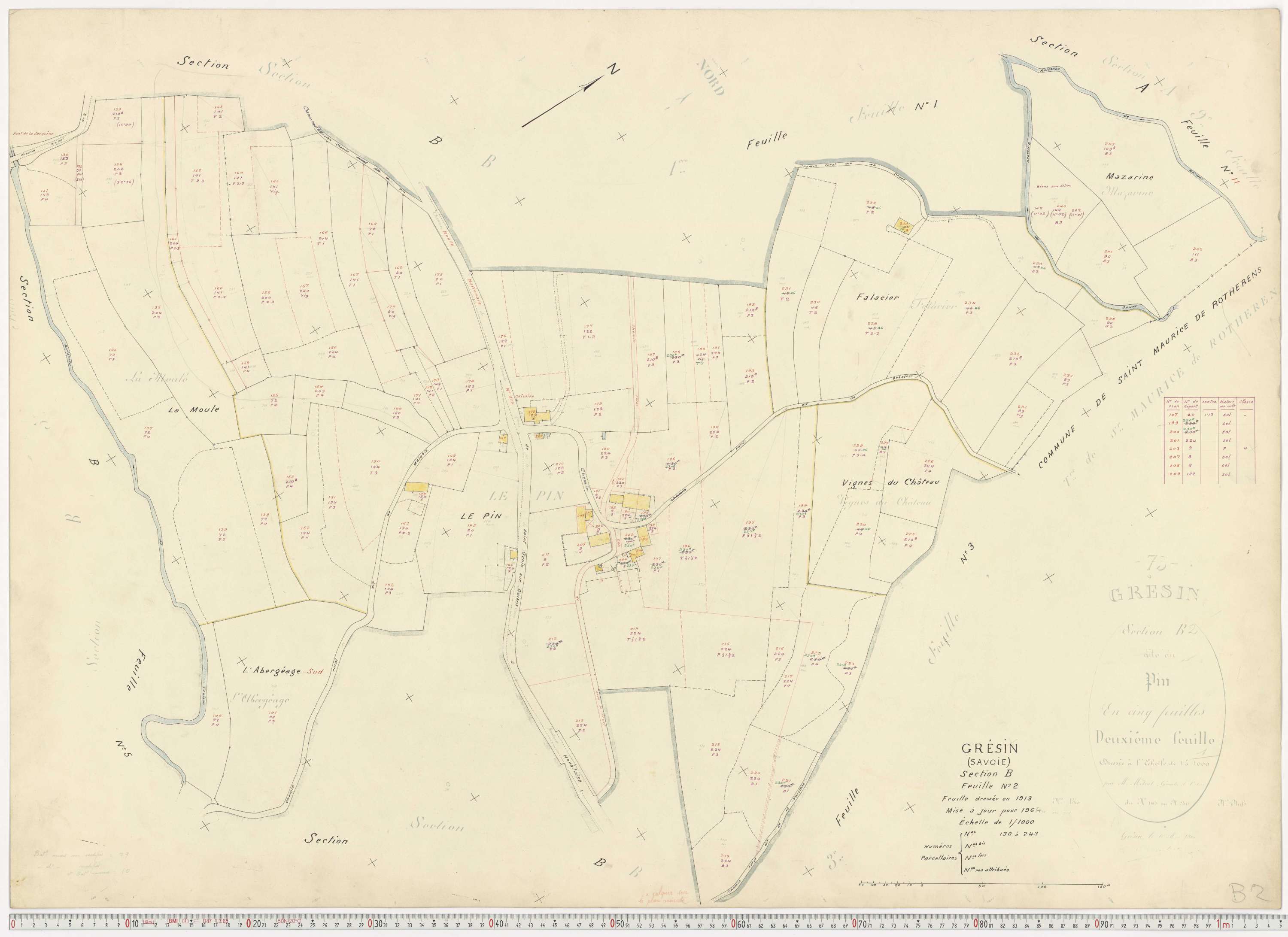 Gresin - Cadastre rénové, version de travail (1964).