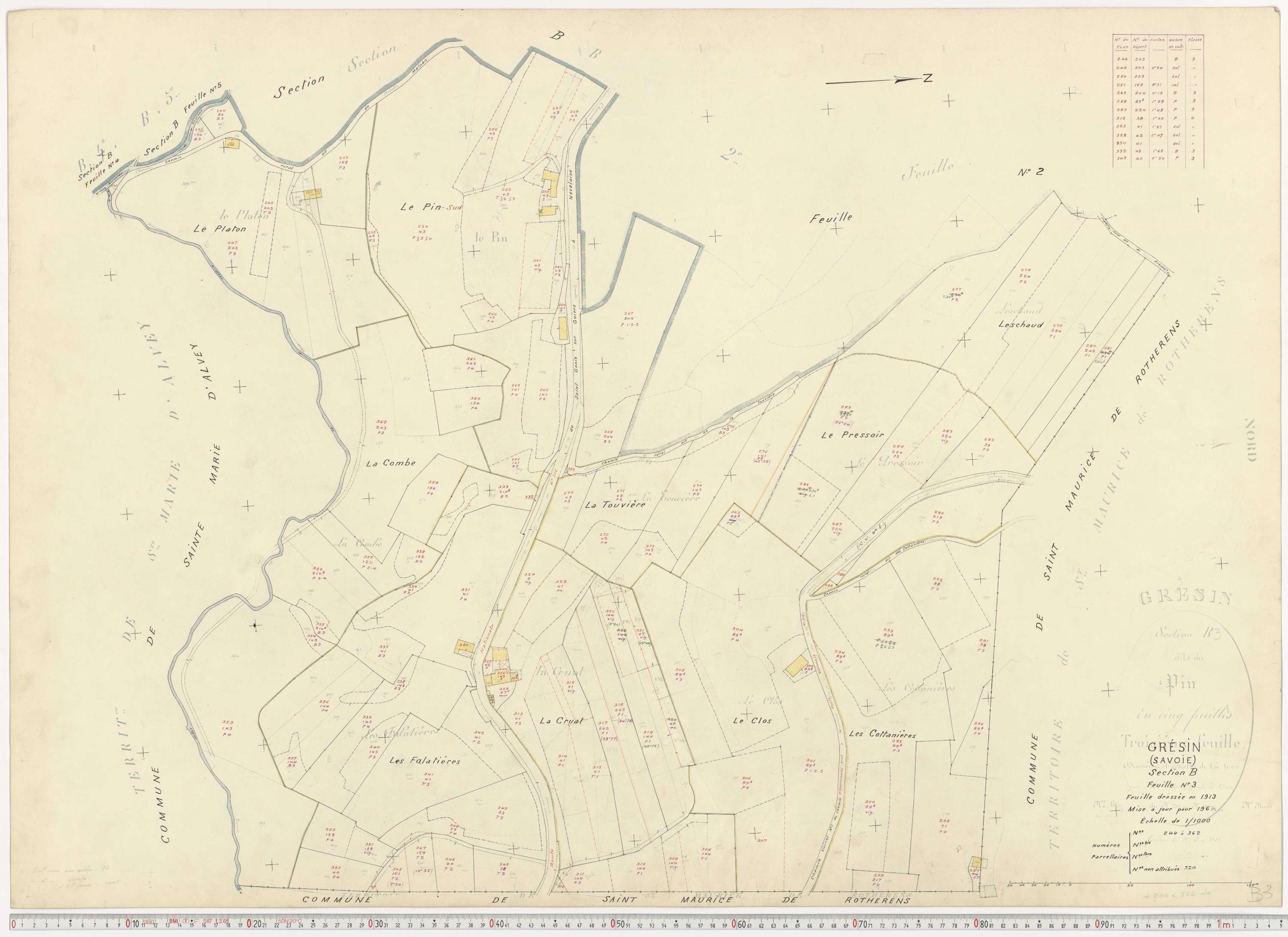 Gresin - Cadastre rénové, version de travail (1964).