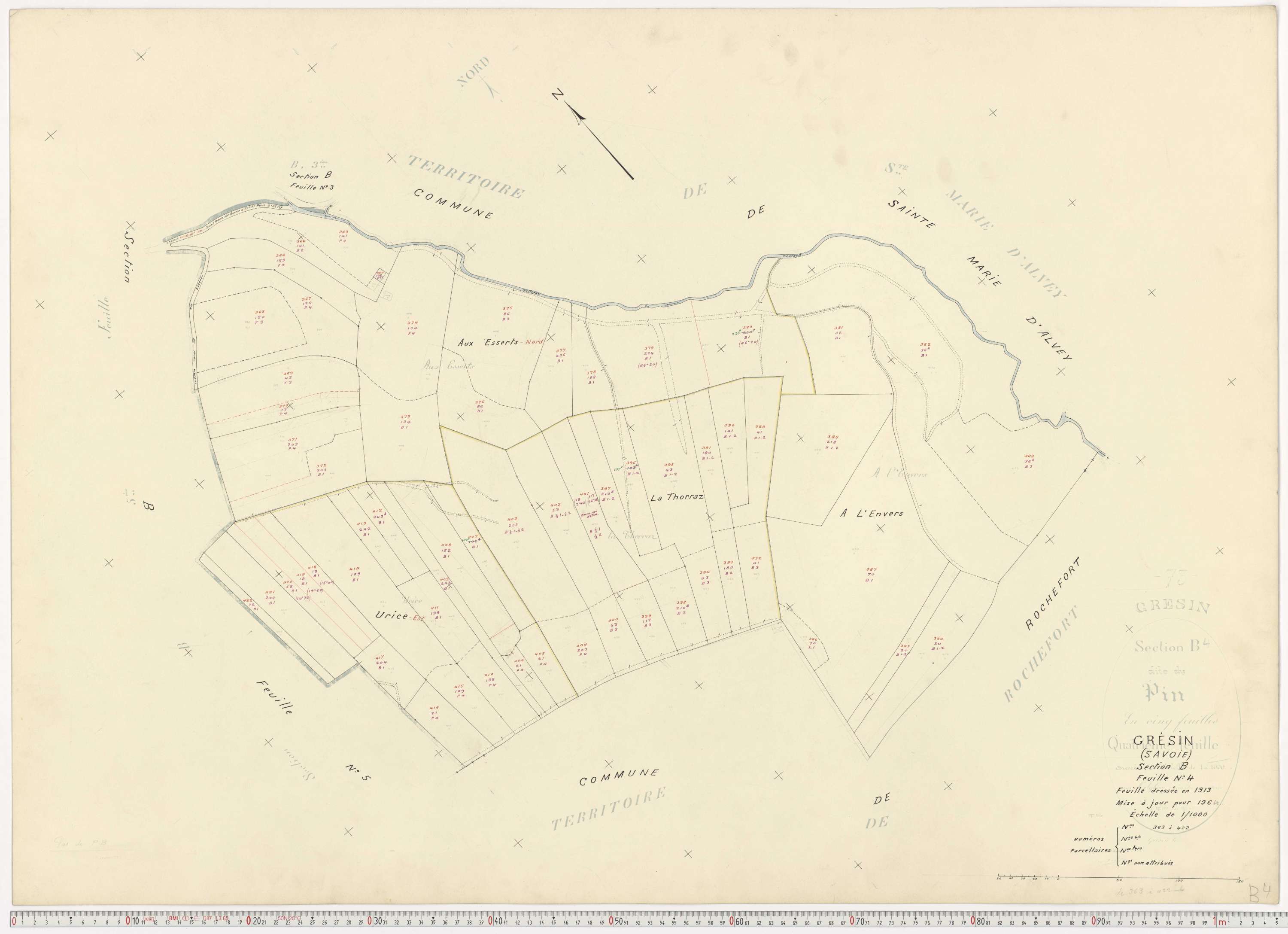 Gresin - Cadastre rénové, version de travail (1964).